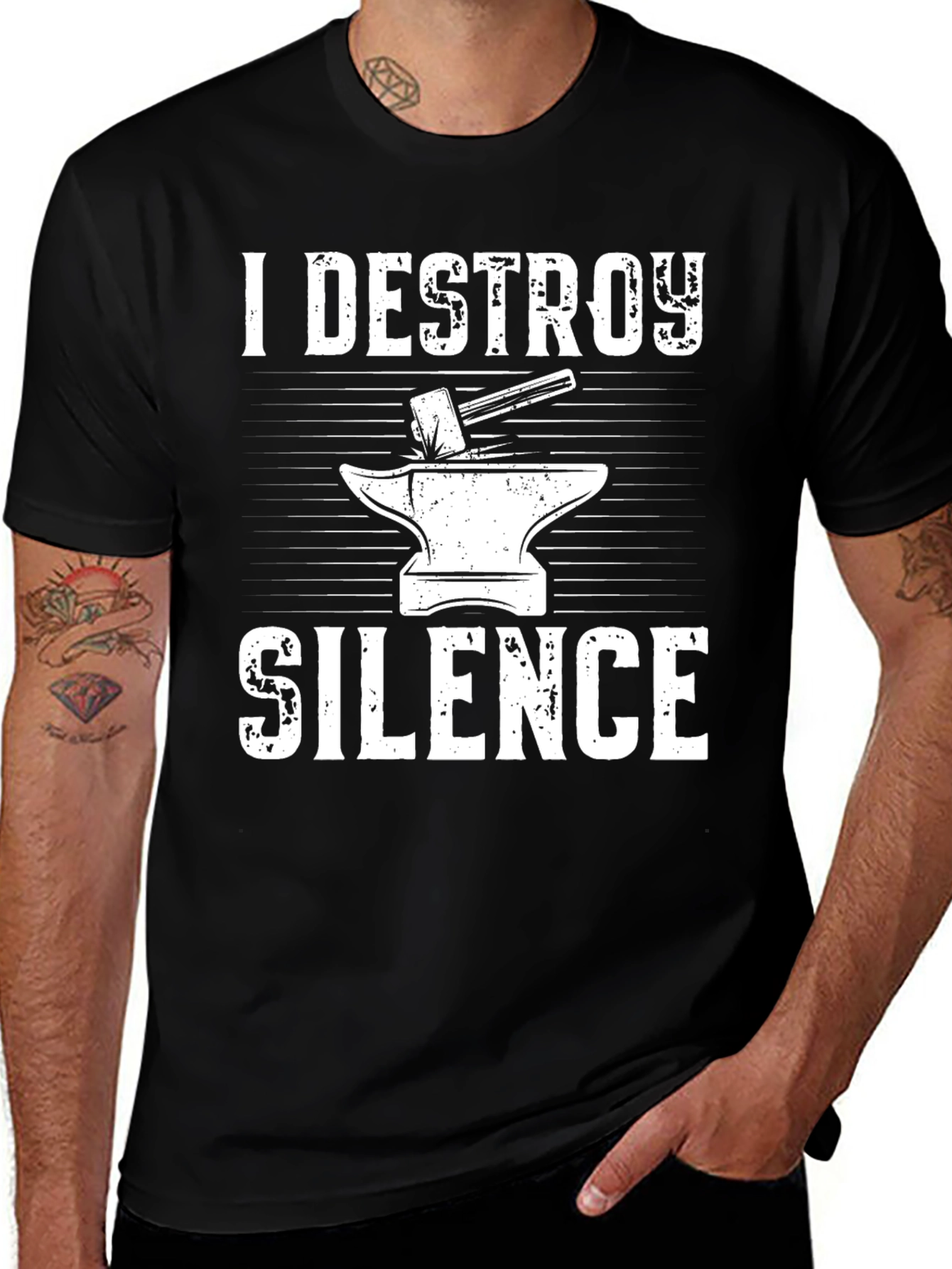 Variant 13 of I Destroy Silence Blacksmith T-Shirt