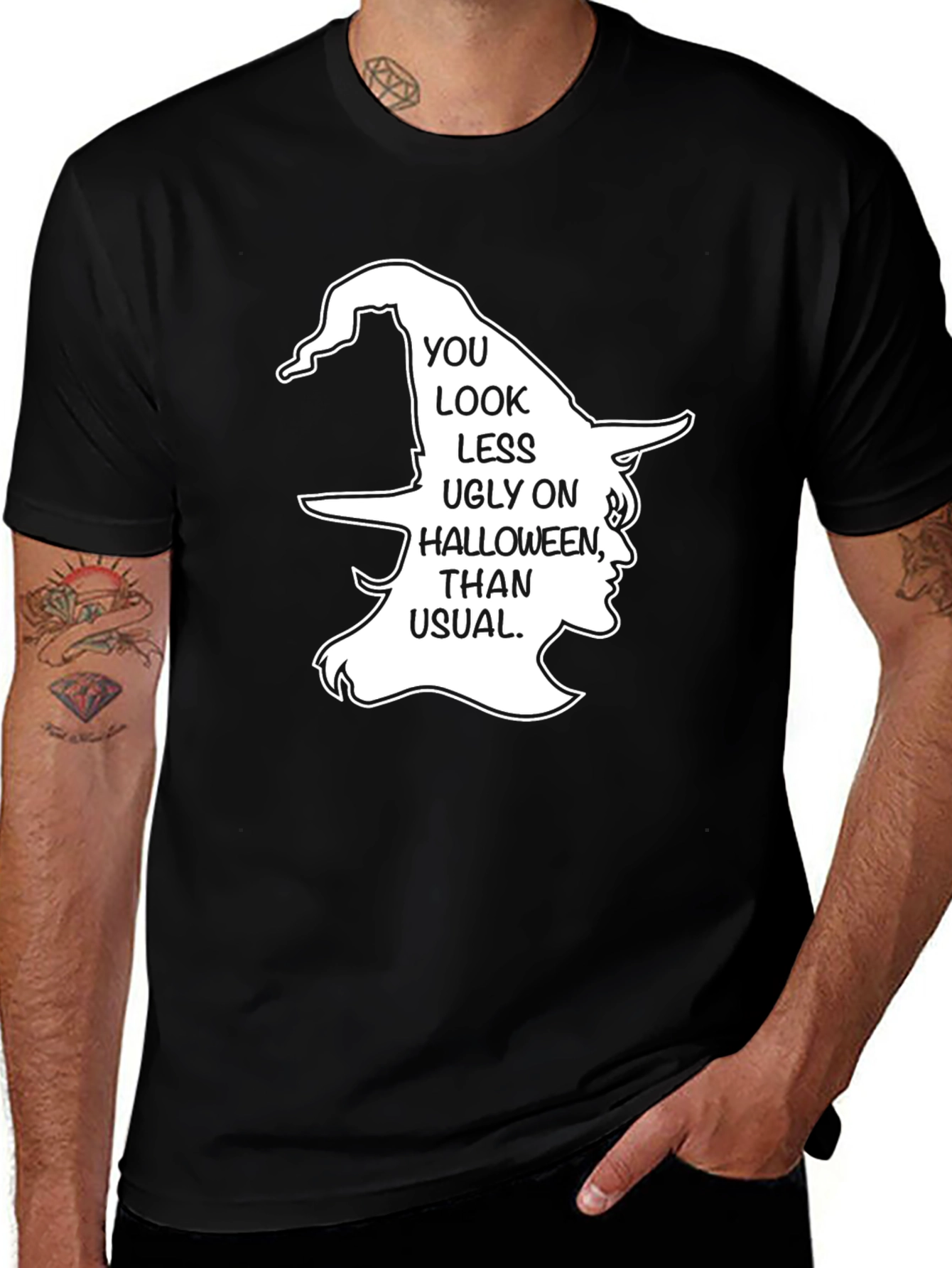 Variant 4 of Halloween Witch Humor T-Shirt: Less Ugly Than Usual