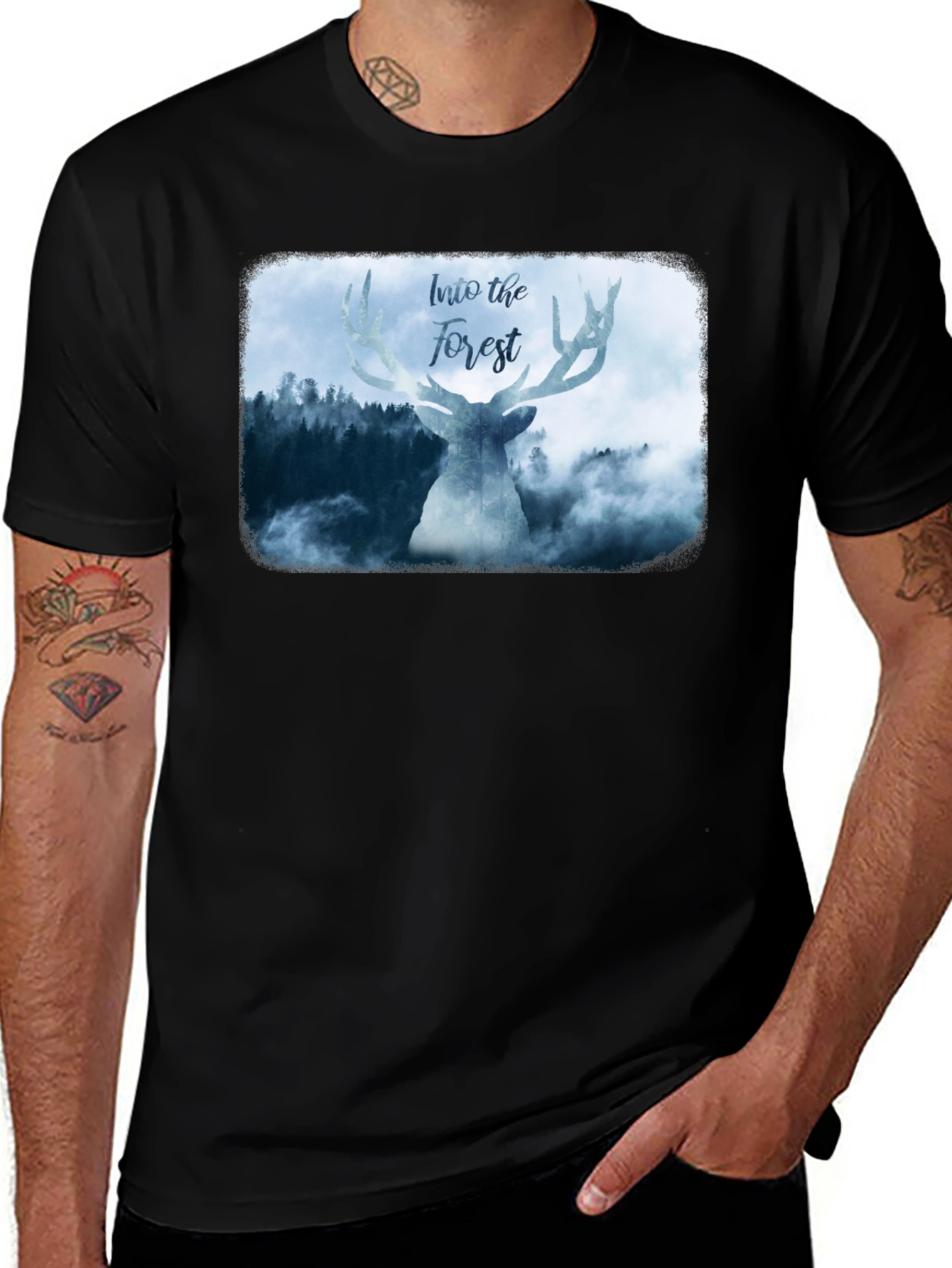 Variant 30 of Into the Forest Deer Graphic Tee