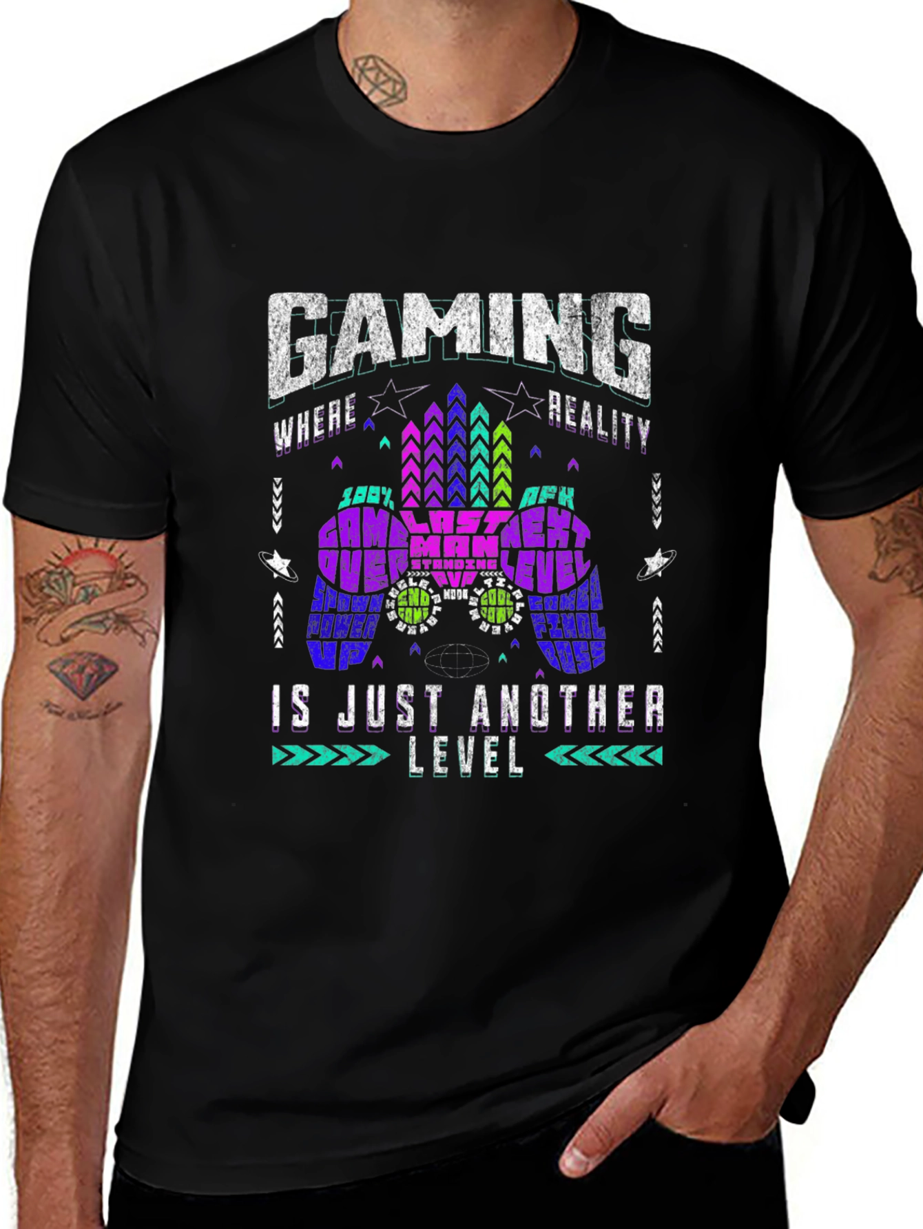 Gaming is Just Another Level Black T-Shirt