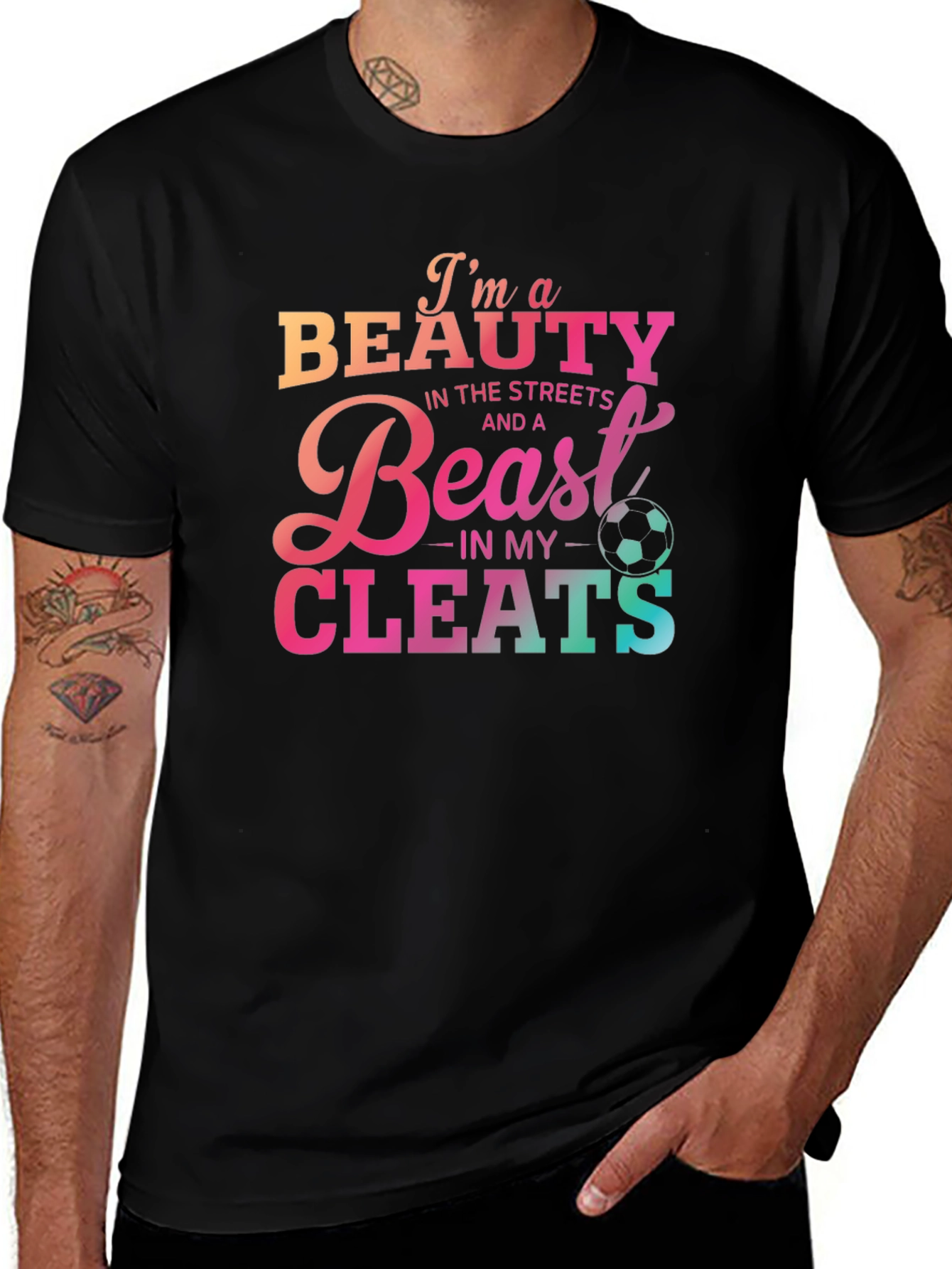 Beauty and Beast Soccer Cleats Graphic Tee