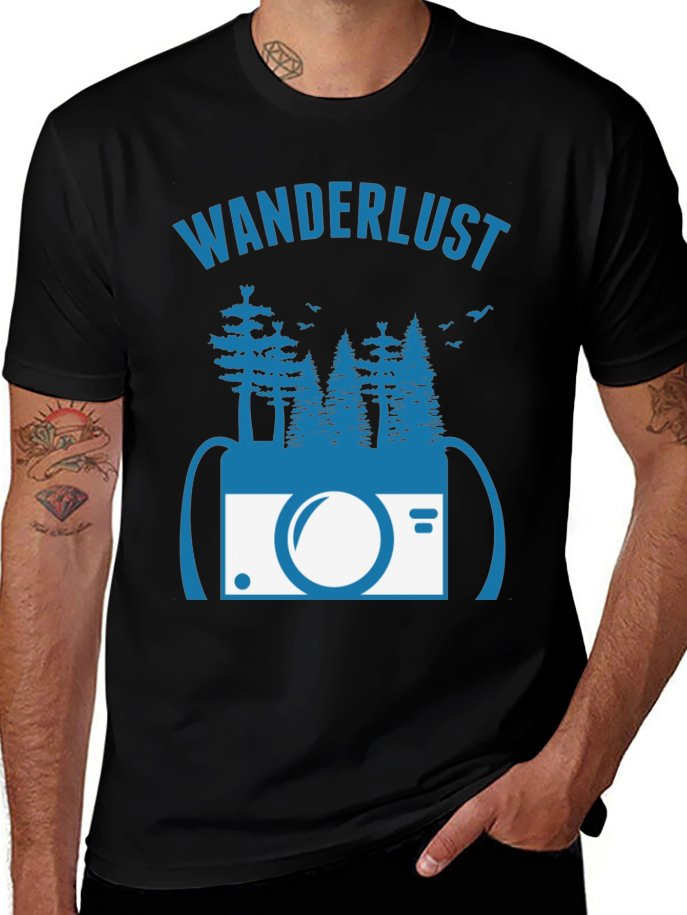 Variant 5 of Wanderlust Camera & Trees Graphic T-Shirt