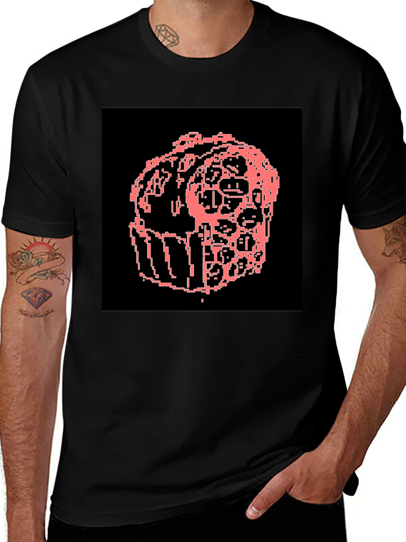 Variant 16 of Pixelated Pink Cupcake Graphic Tee