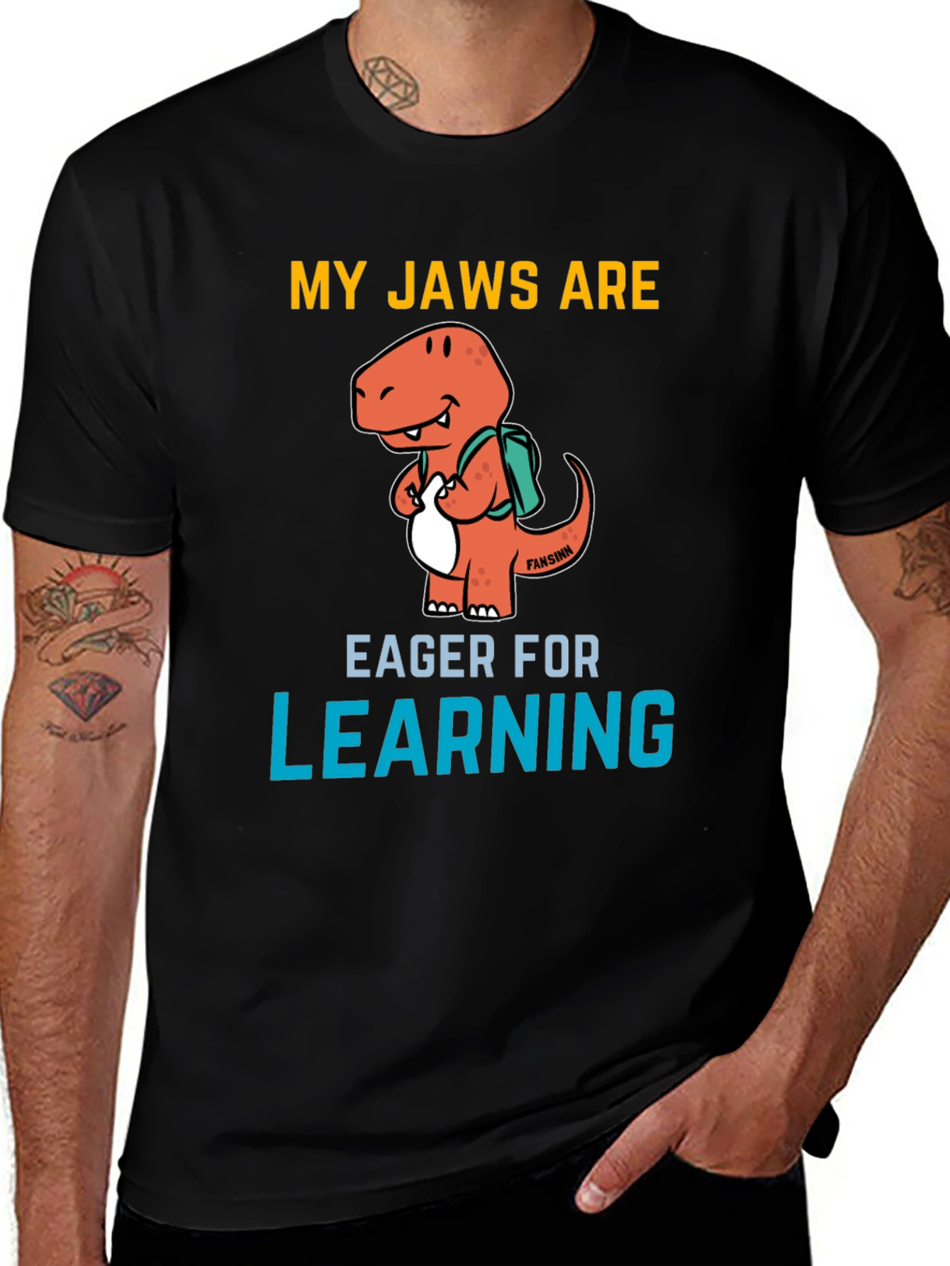 Variant 11 of Dino Jaws Eager for Learning Graphic T-Shirt