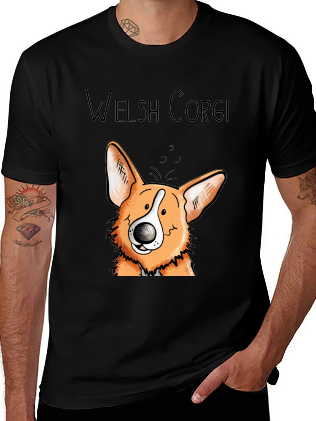 Variant 9 of Welsh Corgi Cartoon Graphic T-Shirt