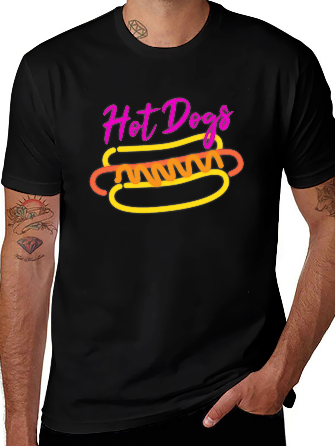 Variant 18 of Hot Dogs Graphic Tee - Neon Style