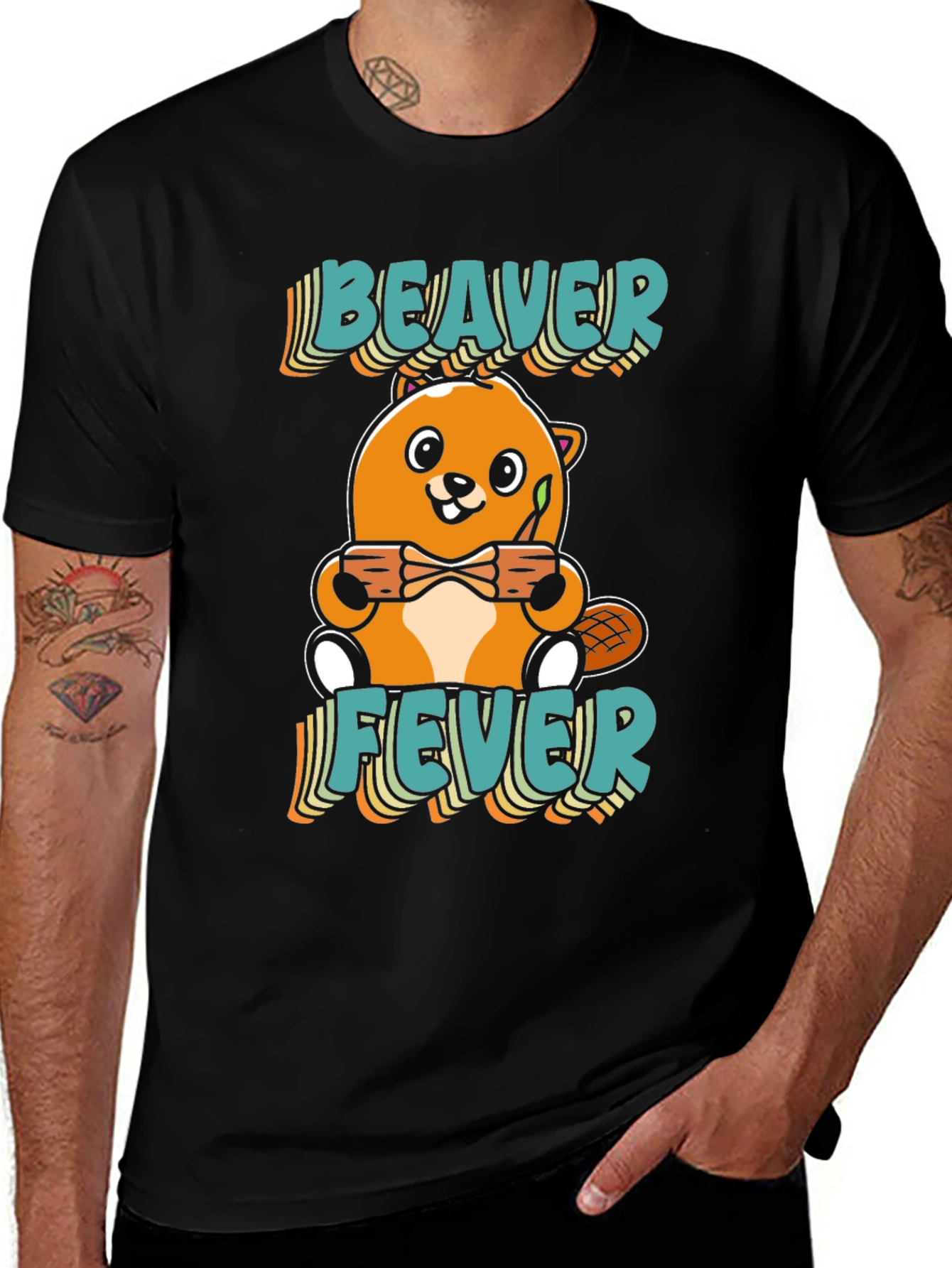 Variant 30 of Beaver Fever Cartoon Graphic T-Shirt