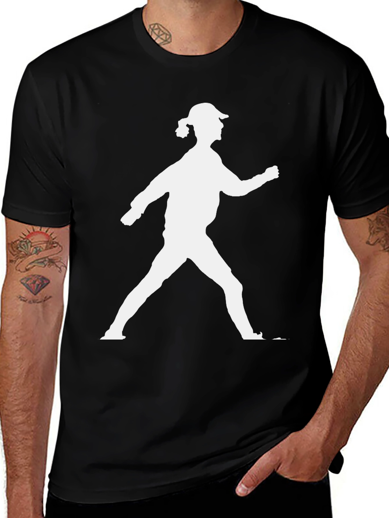 Variant 28 of Silhouette Walker Graphic Tee - Black Unisex Shirt