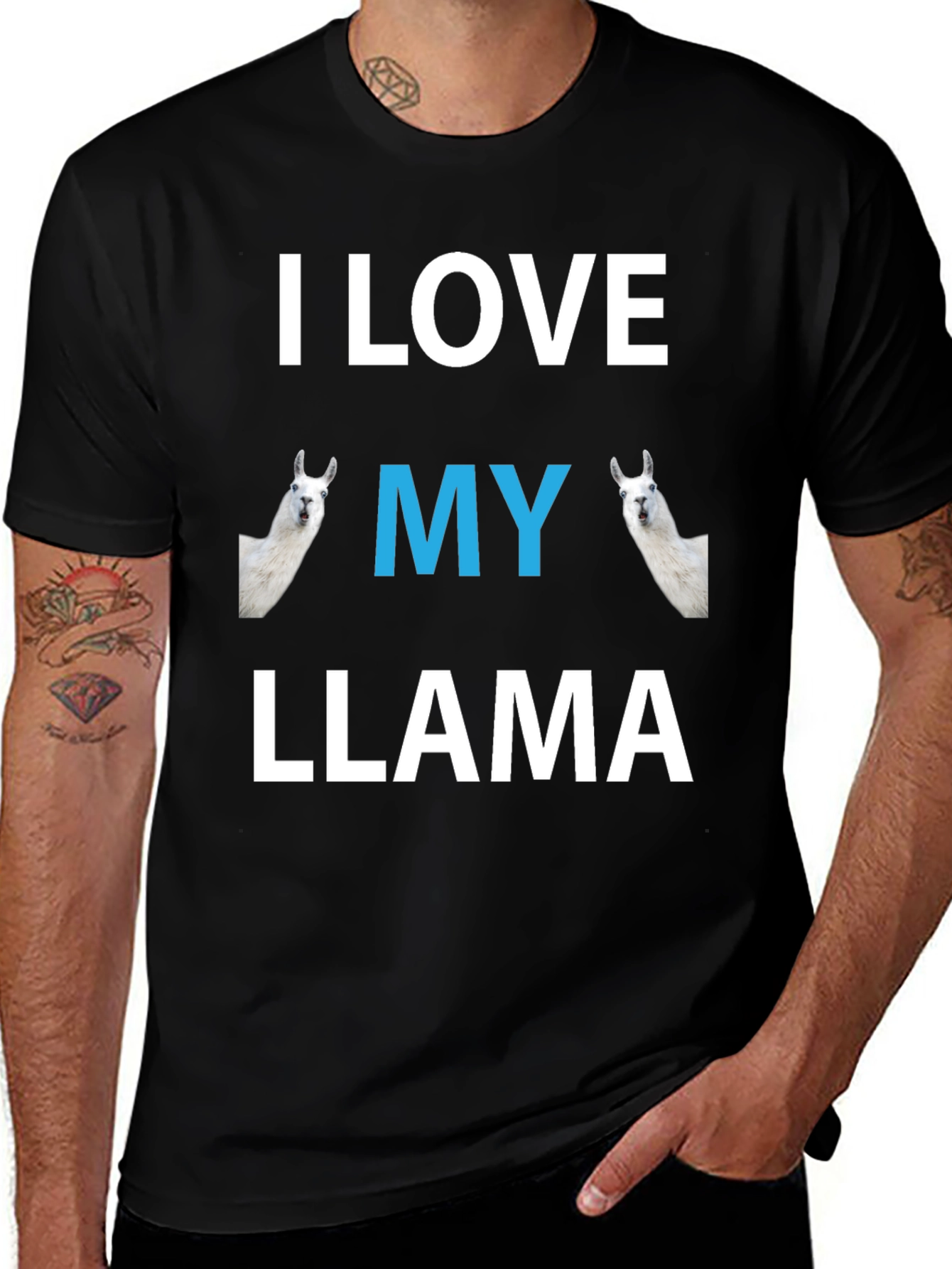 Variant 14 of I Love My Llama Graphic T-Shirt - Novelty Tee