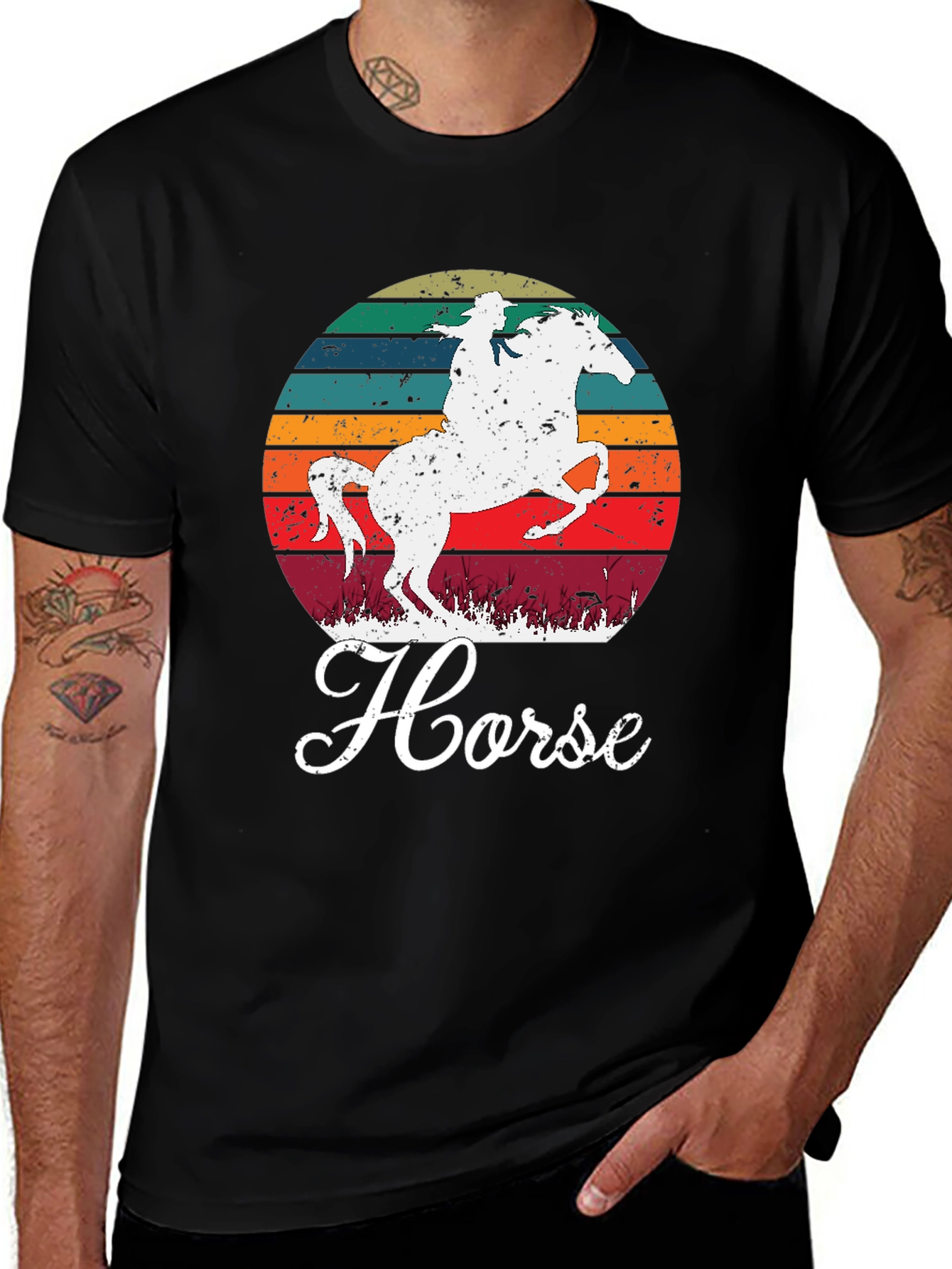 Variant 18 of Vintage Horse Rider Graphic Tee - Retro Style Unisex Shirt