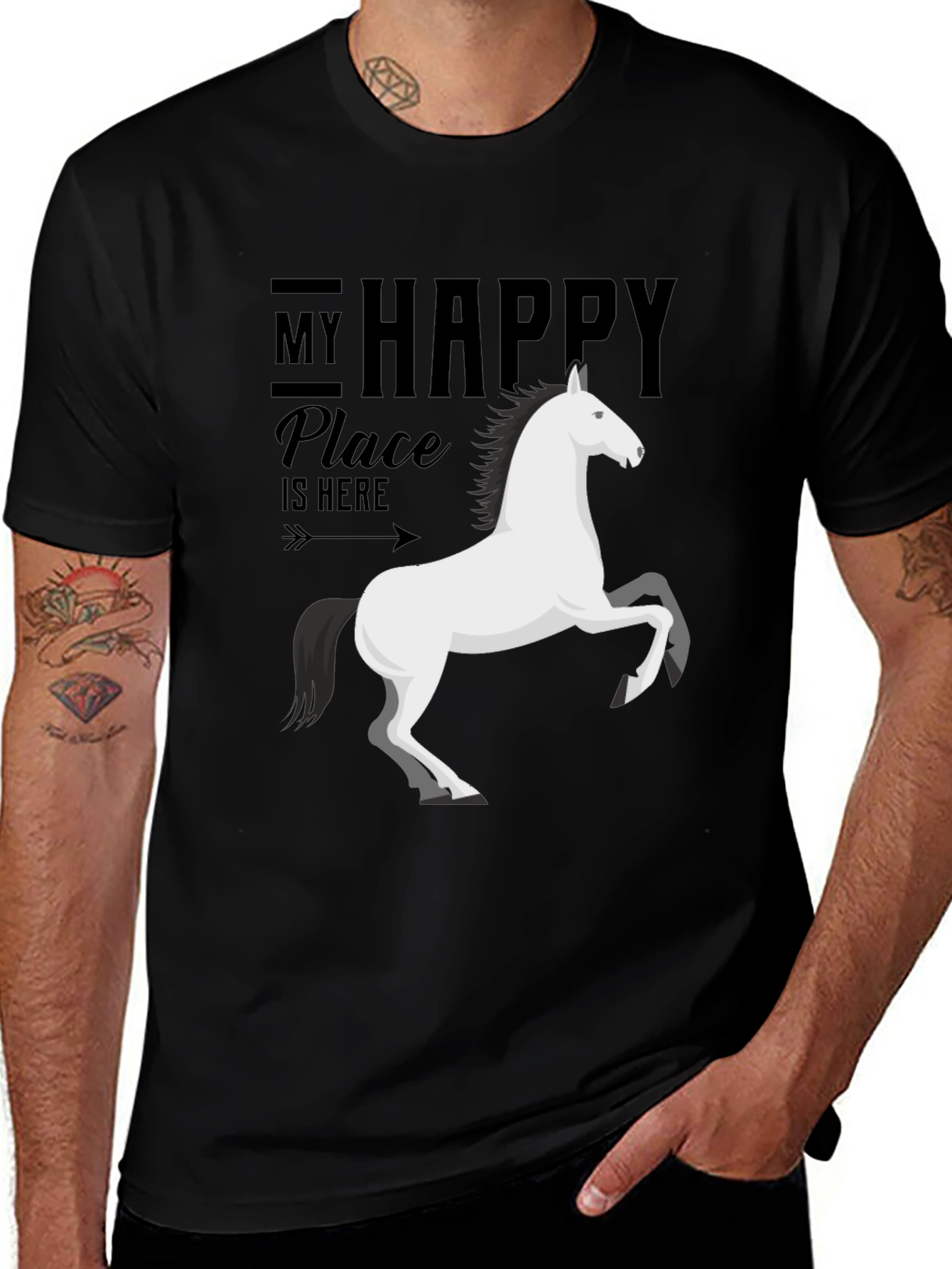 Variant 3 of My Happy Place Horse Graphic Tee