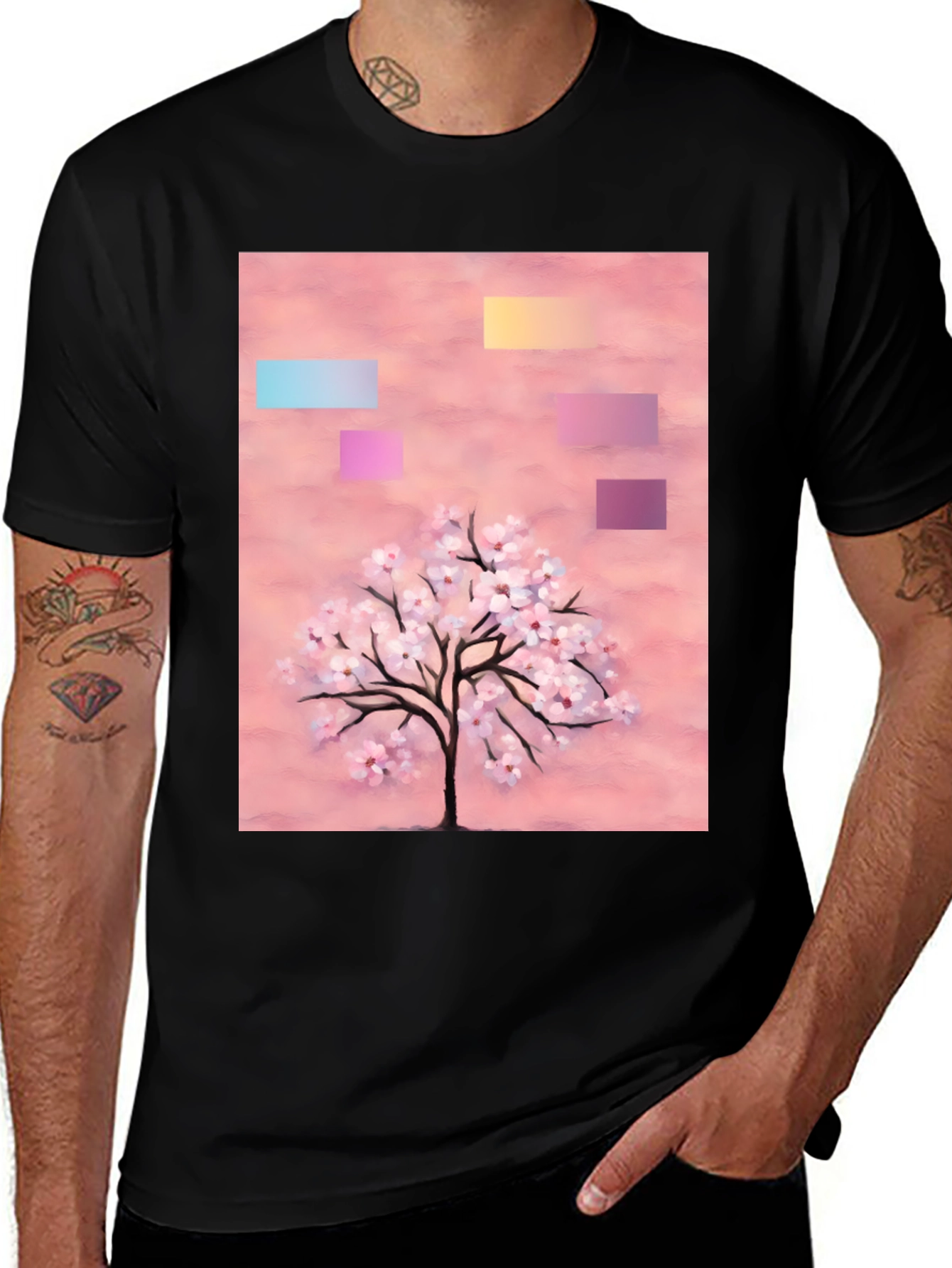 Variant 26 of Sakura Blossom Tee - Artistic Graphic Print