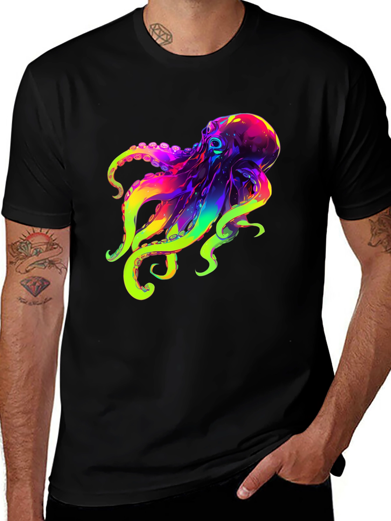 Variant 5 of Colorful Octopus Graphic T-Shirt