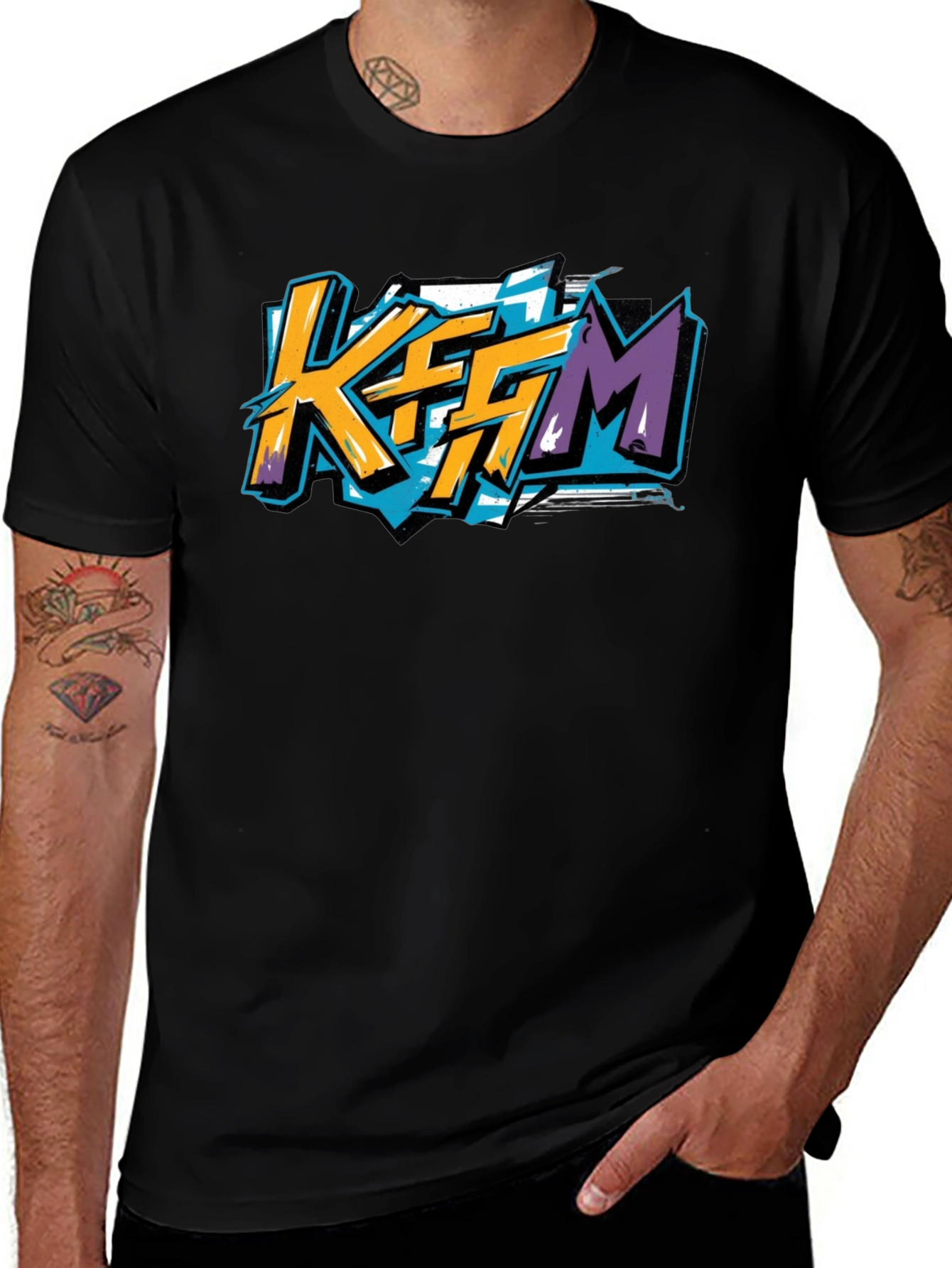 Variant 11 of KFFM Graphic T-Shirt - Black, Modern Style
