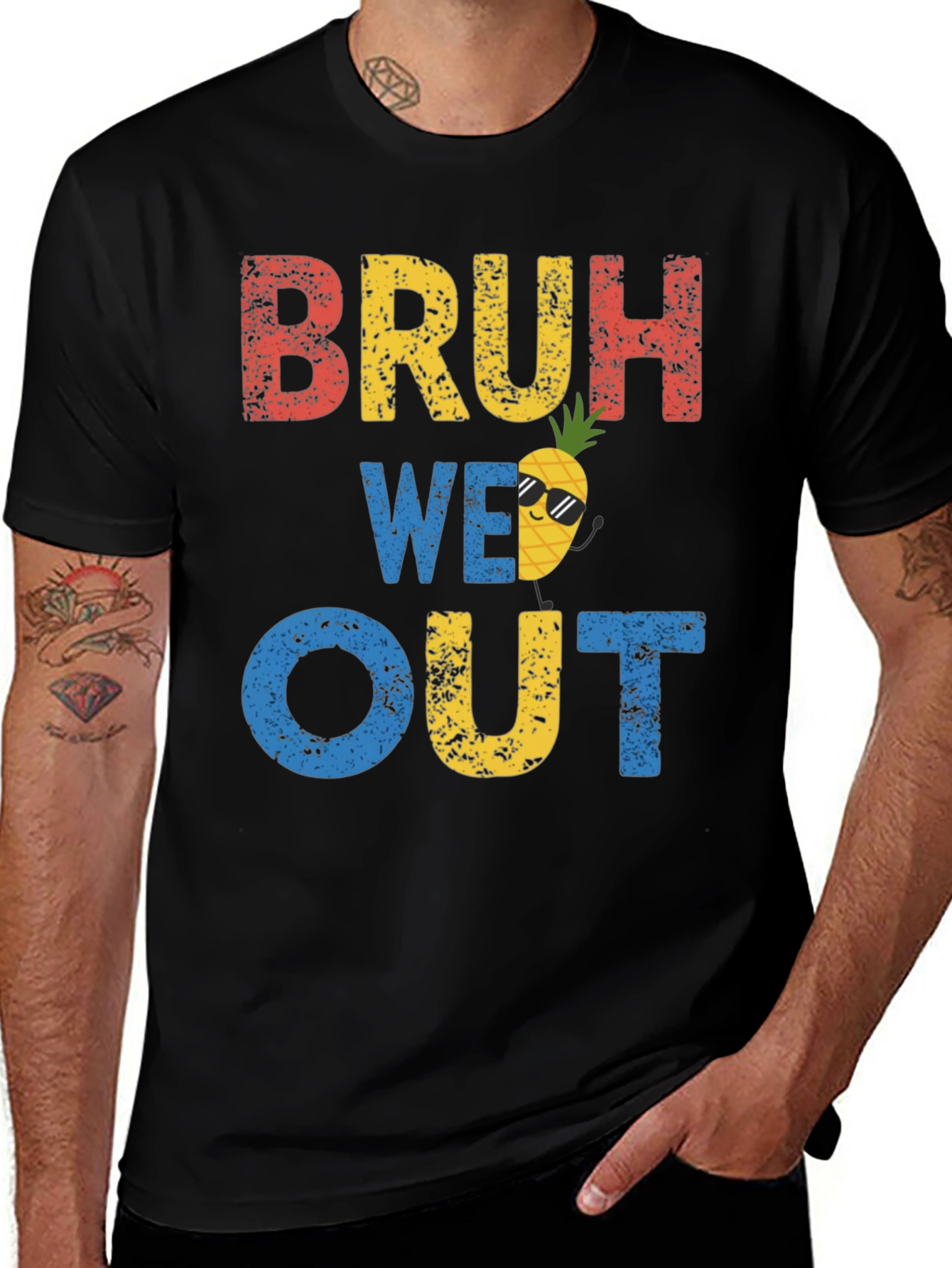 Variant 21 of Bruh We Out Pineapple Graphic T-Shirt