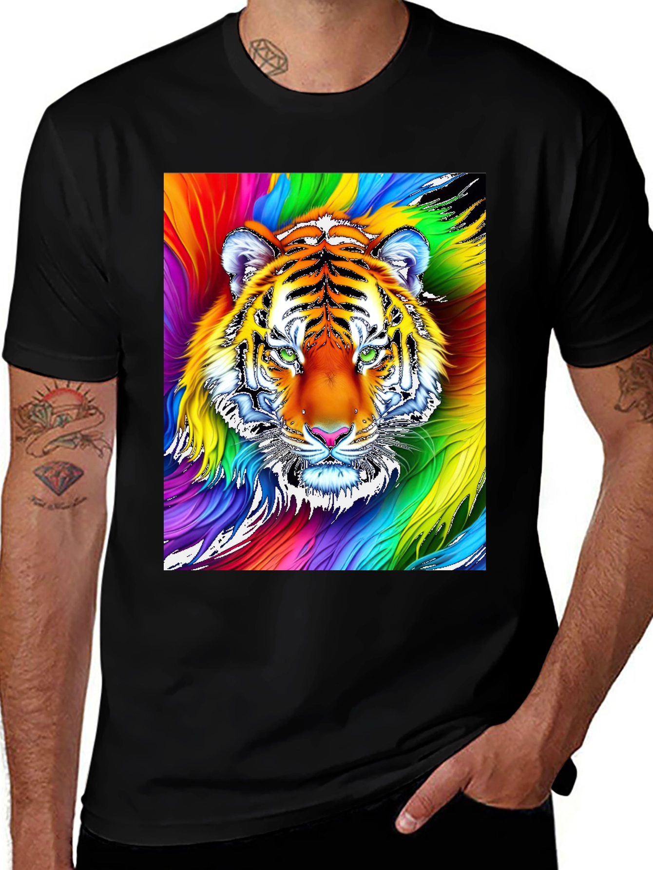 Variant 30 of Rainbow Tiger Graphic Tee - Bold Statement