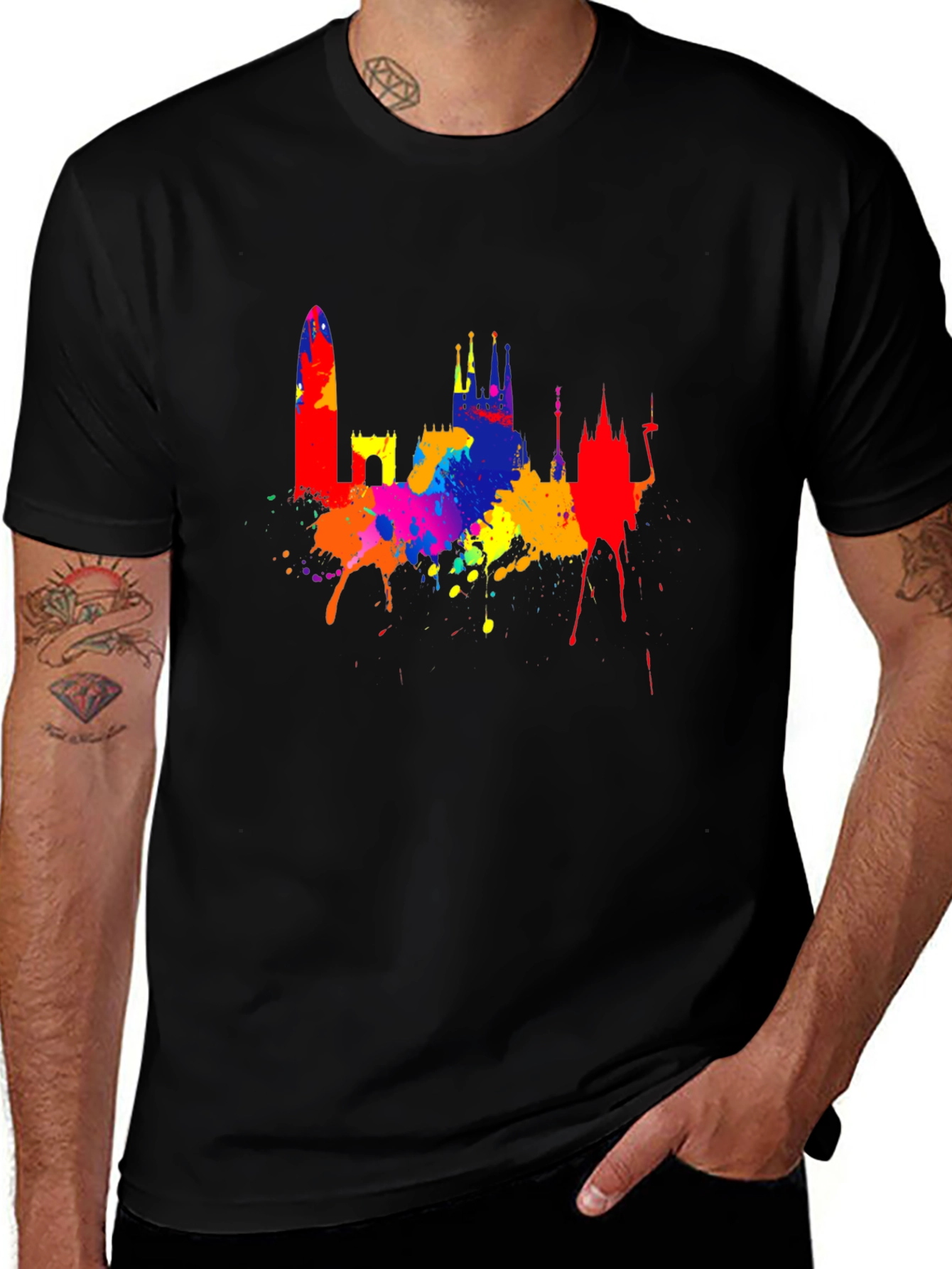 Variant 27 of Vibrant Cityscape Splash T-Shirt