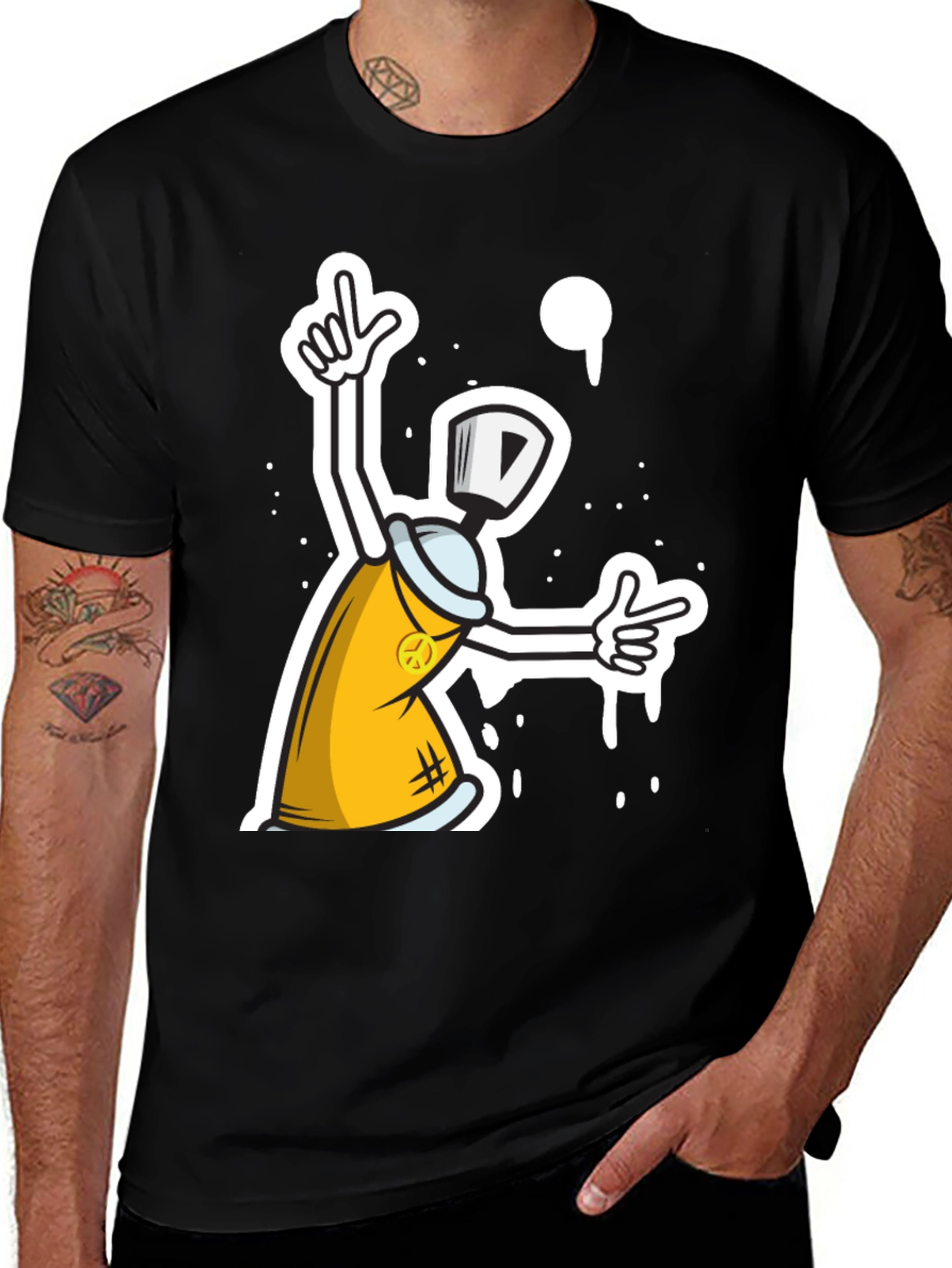 Graffiti Spray Can Cartoon Graphic T-Shirt
