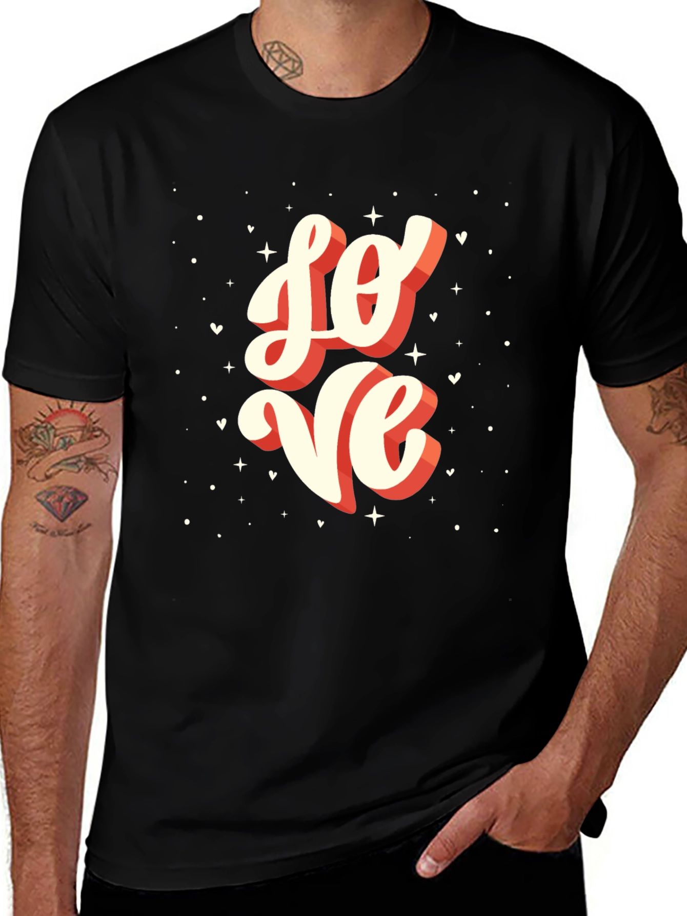 Variant 4 of Love Graphic Tee - Black Casual T-Shirt