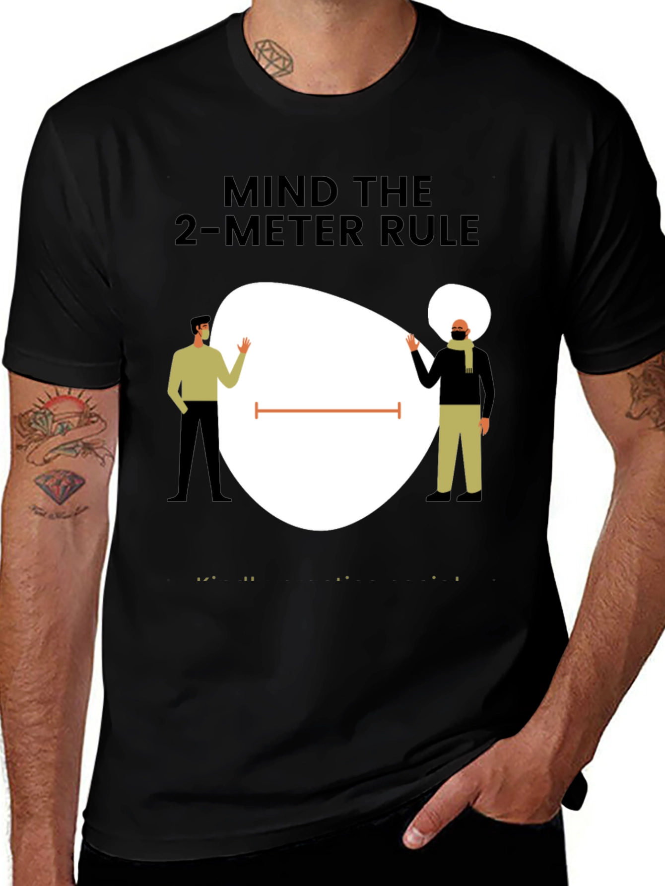 Variant 15 of Mind the 2-Meter Rule Graphic T-Shirt