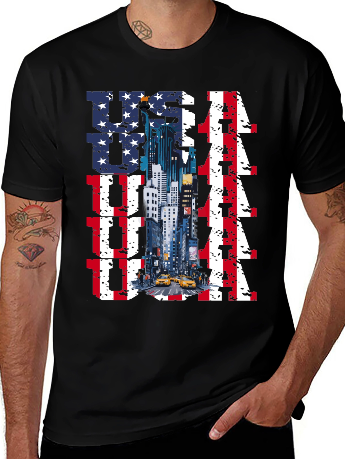 USA Cityscape Graphic T-Shirt