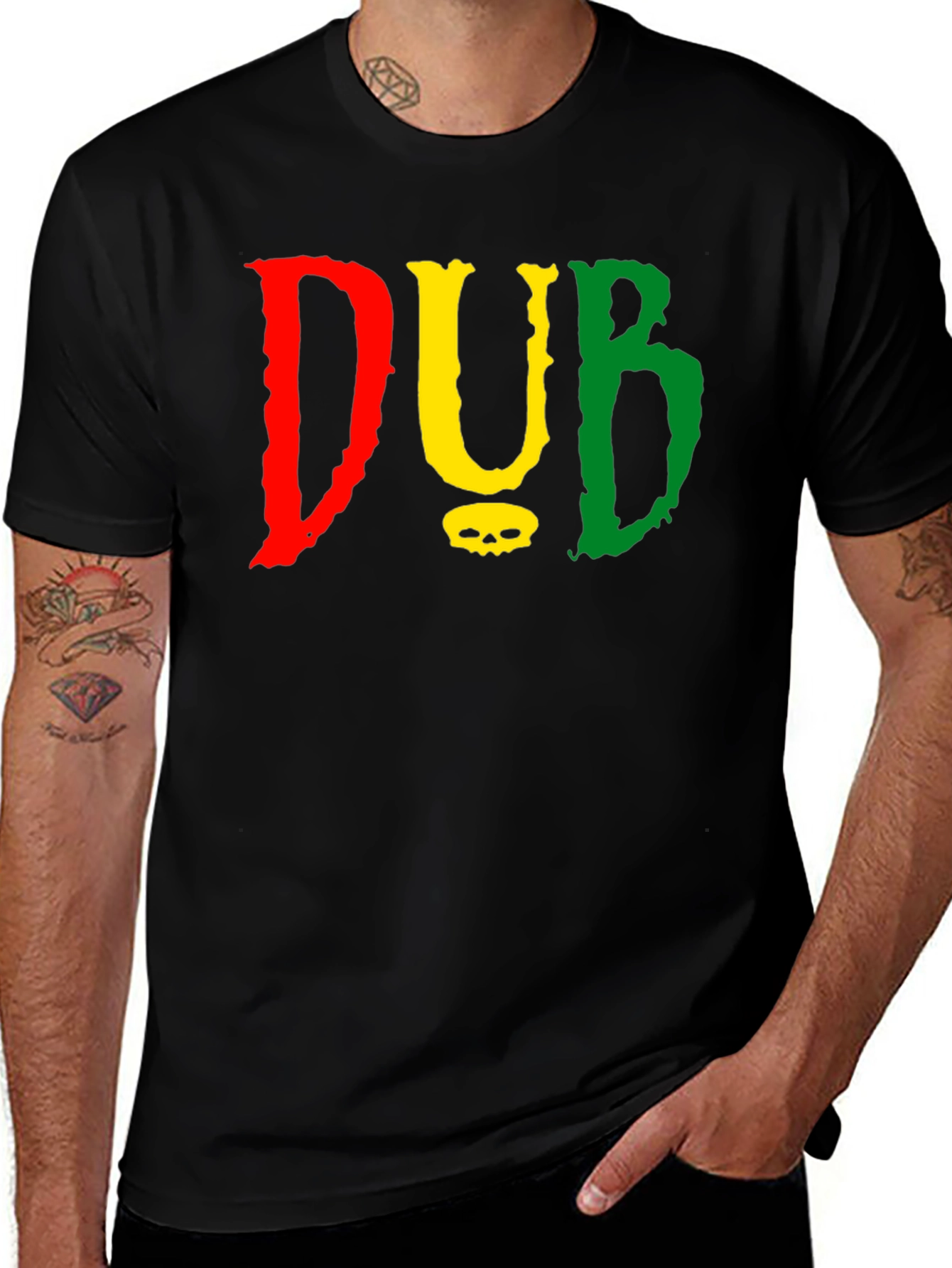 Variant 29 of Reggae Vibe T-Shirt - DUB Skull Tee