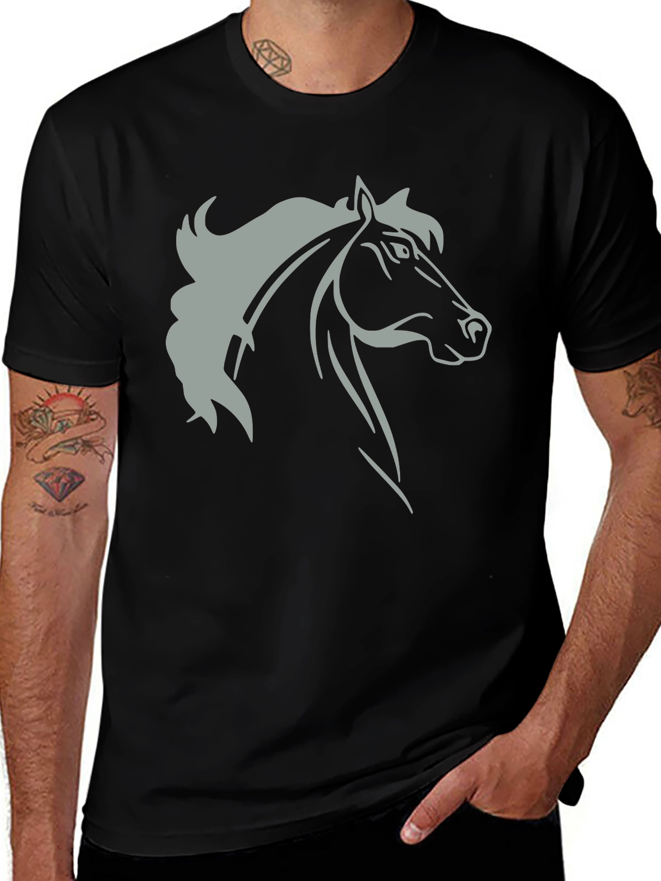 Variant 8 of Horse Head Graphic Print T-Shirt