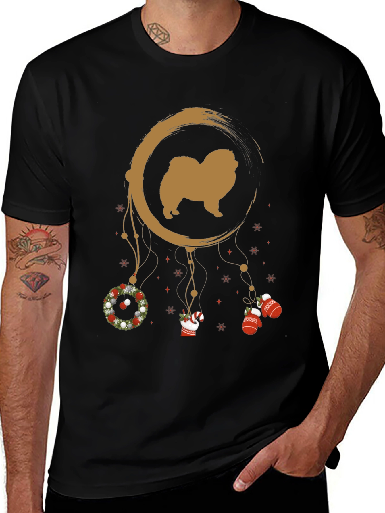 Variant 10 of Dog Christmas Dreamcatcher Graphic Tee
