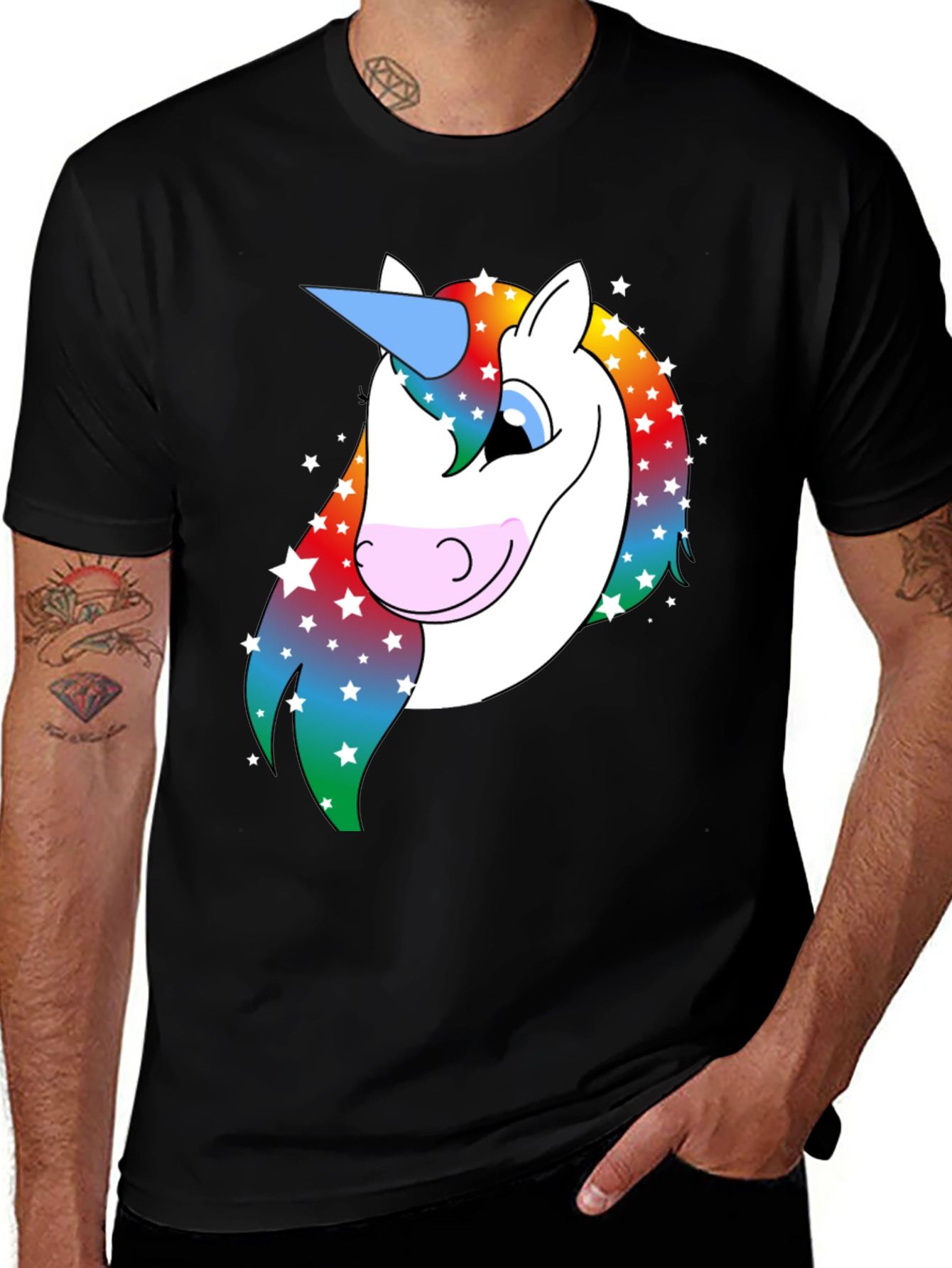 Variant 15 of Unicorn Graphic T-Shirt - Rainbow Mane