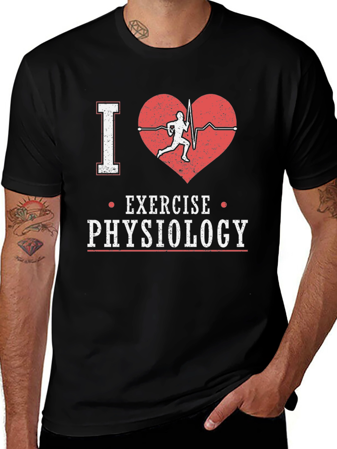 Variant 11 of I Heart Exercise Physiology Graphic Tee