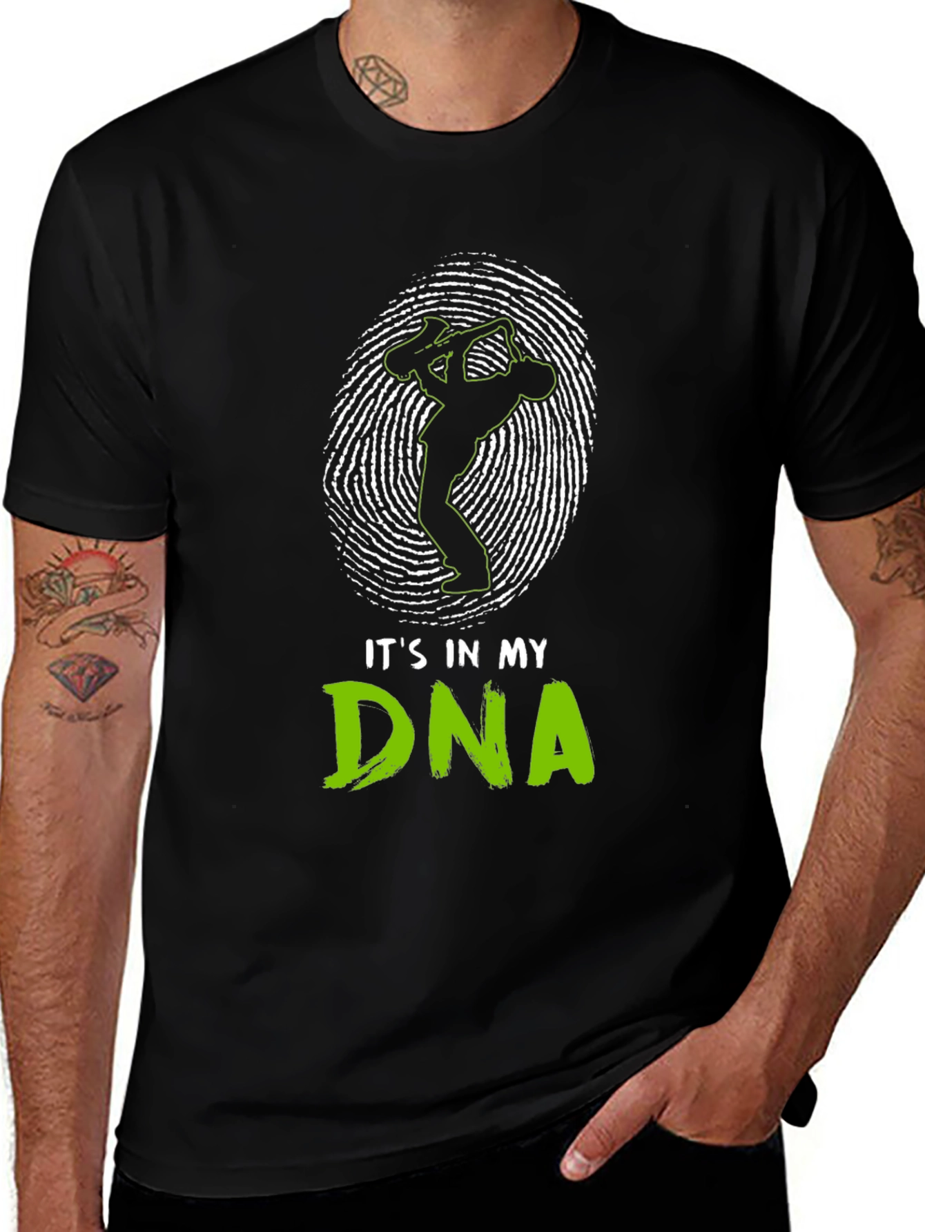 Variant 8 of Saxophone DNA Black T-Shirt - Musician Gift