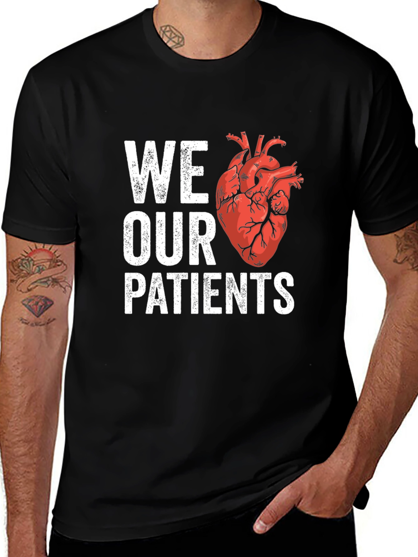 Variant 19 of We Heart Our Patients T-Shirt - Anatomical Heart Graphic Tee