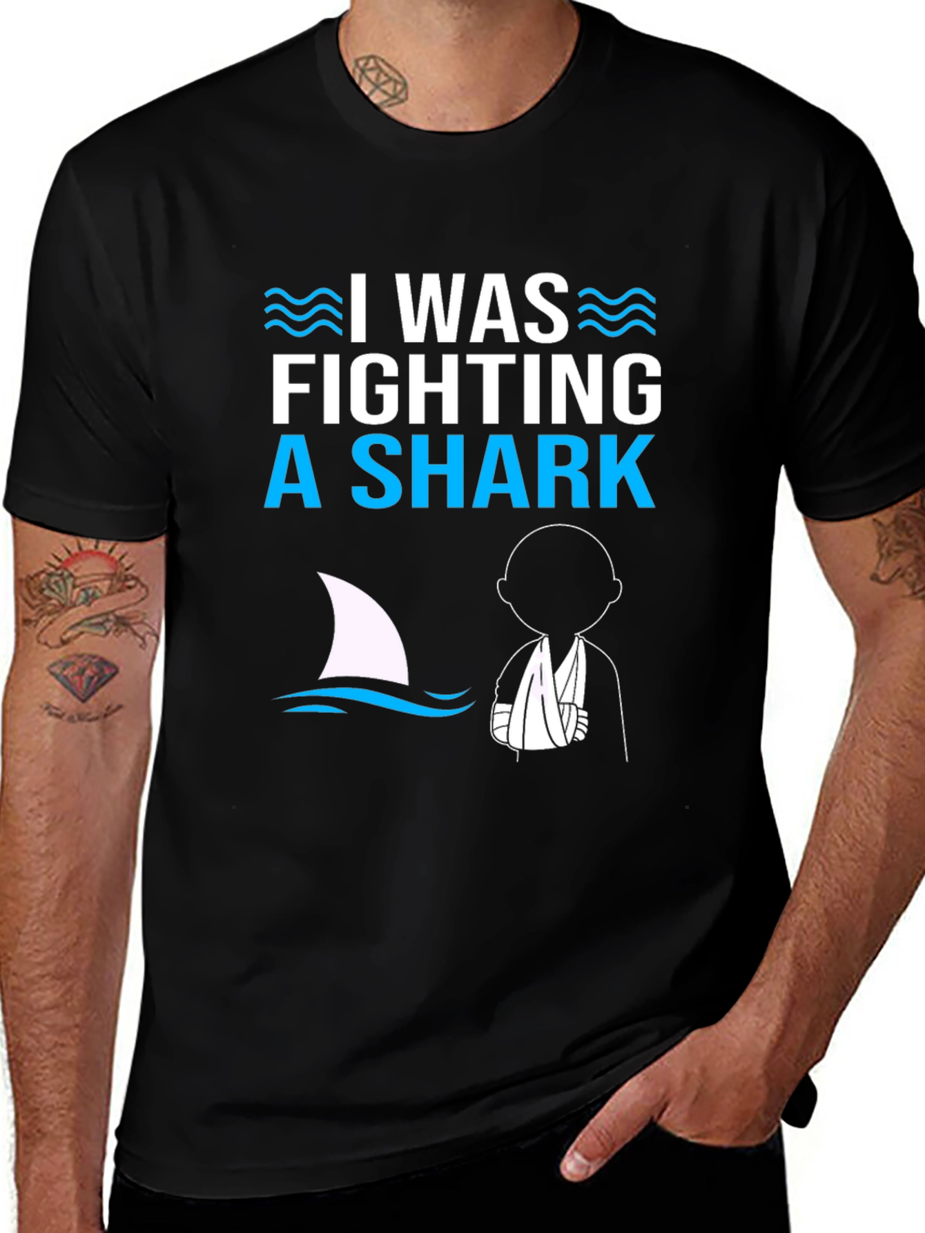 Variant 2 of I Was Fighting a Shark Graphic T-Shirt