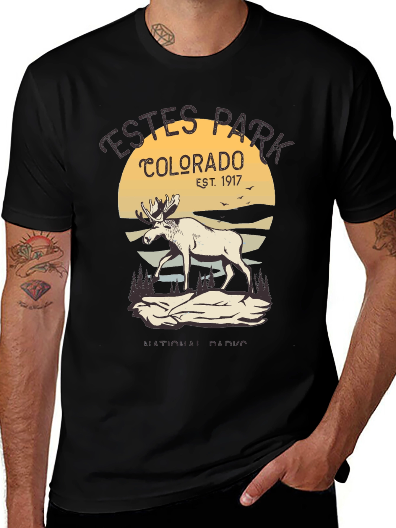 Estes Park Colorado Moose Graphic Tee