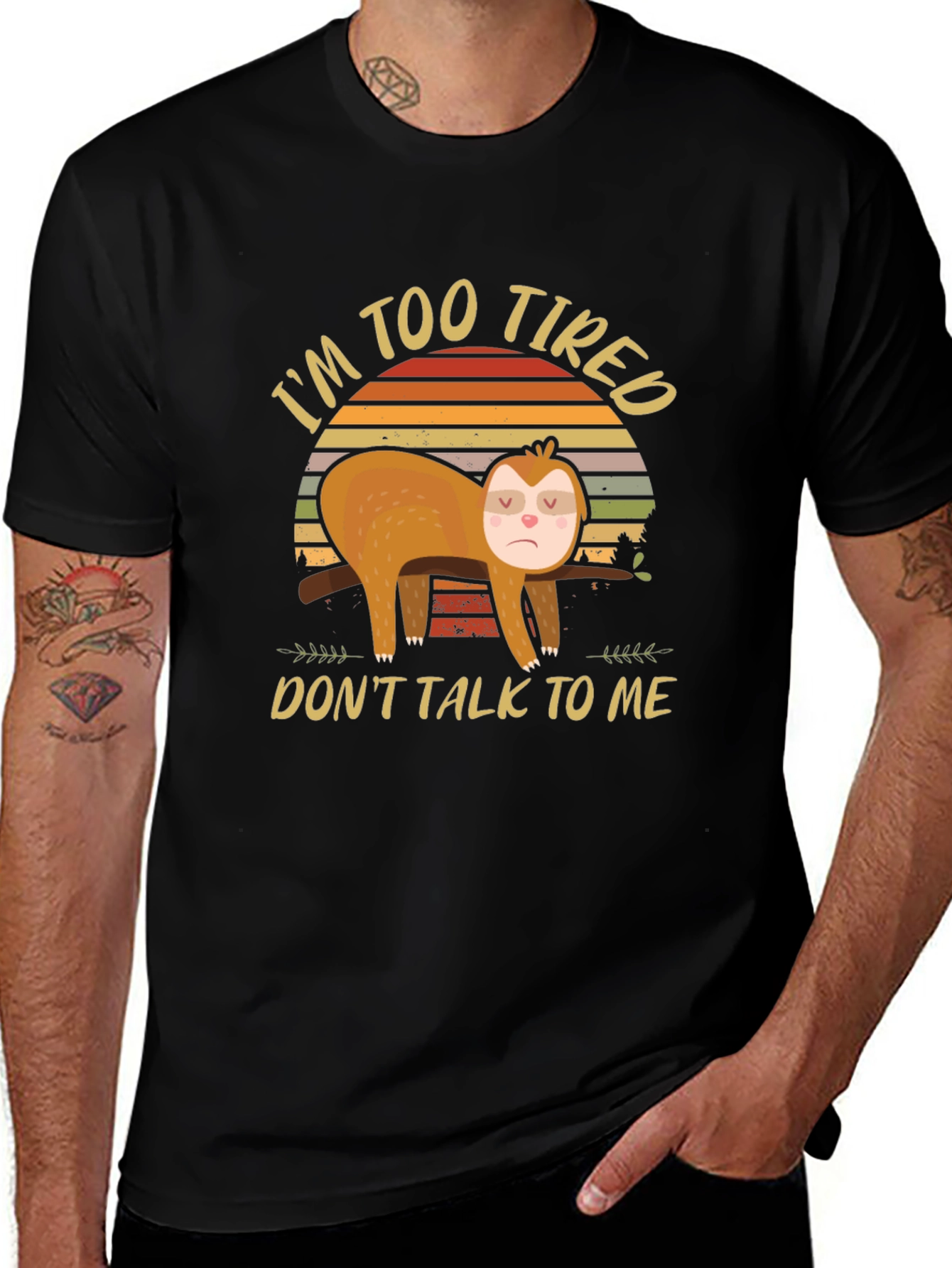 Variant 11 of I'm Too Tired Sloth Graphic Tee
