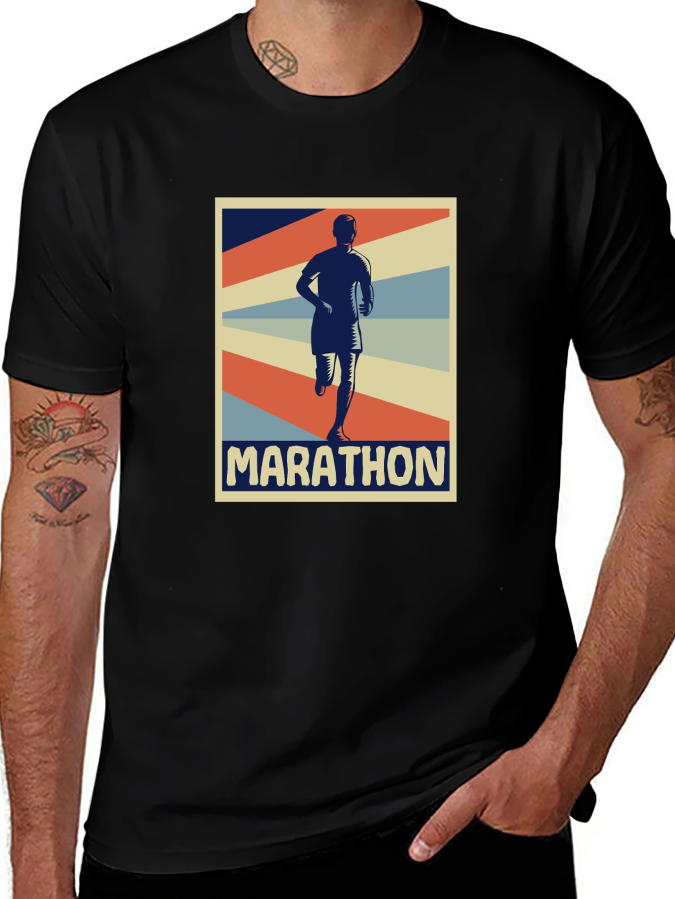 Variant 22 of Marathon Runner Graphic Tee - Retro Style