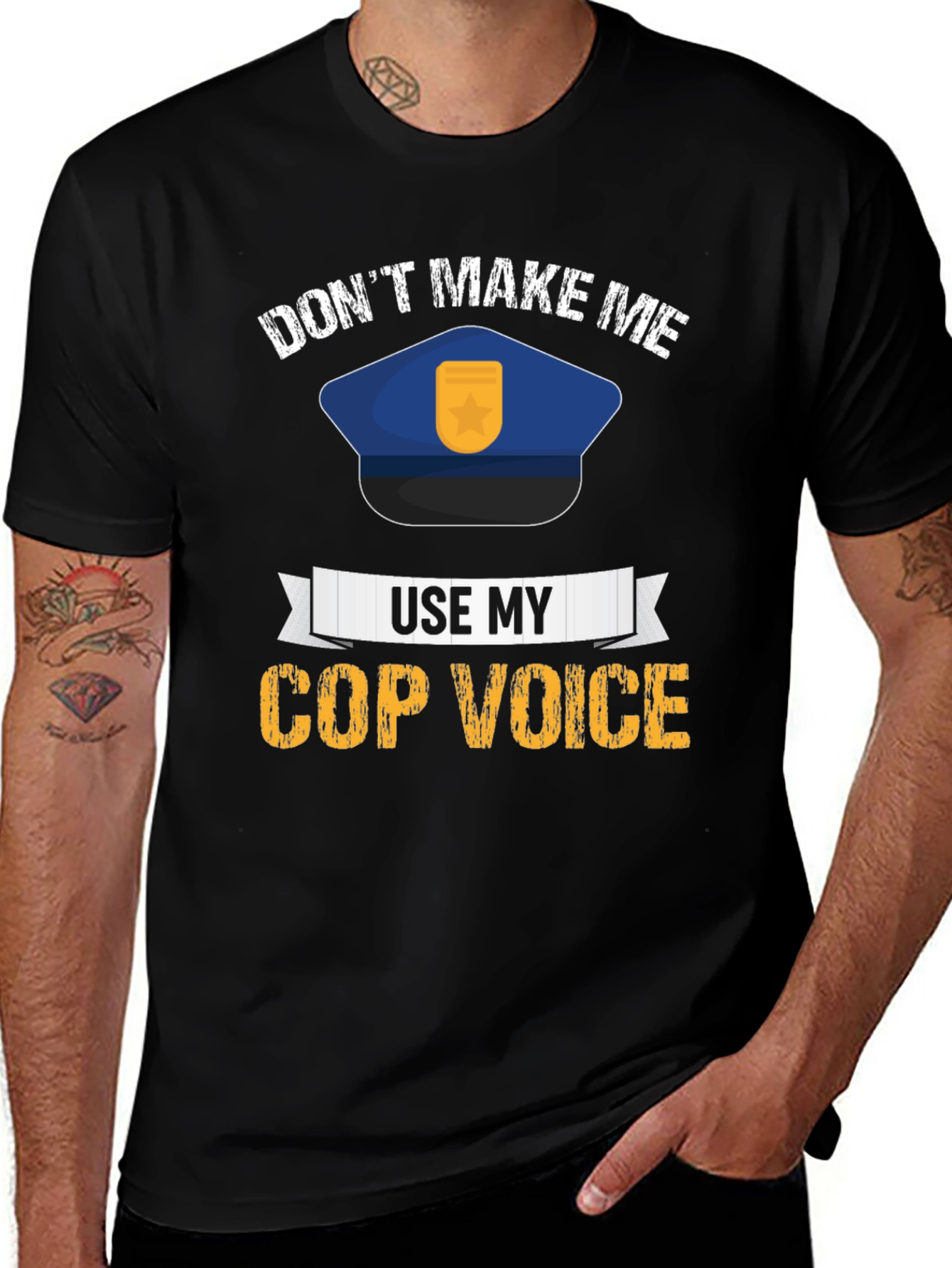 Variant 21 of Don't Make Me Use My Cop Voice T-Shirt