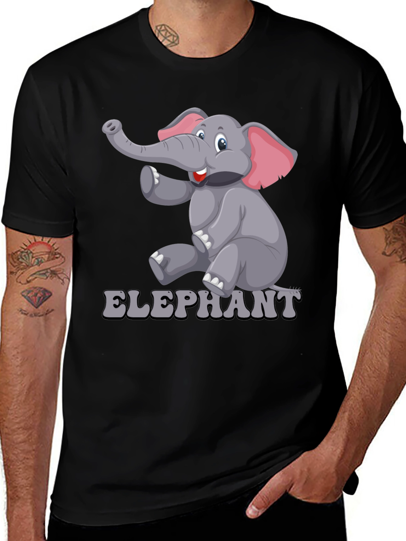 Variant 23 of Elephant Graphic Tee - Cartoon Animal T-Shirt