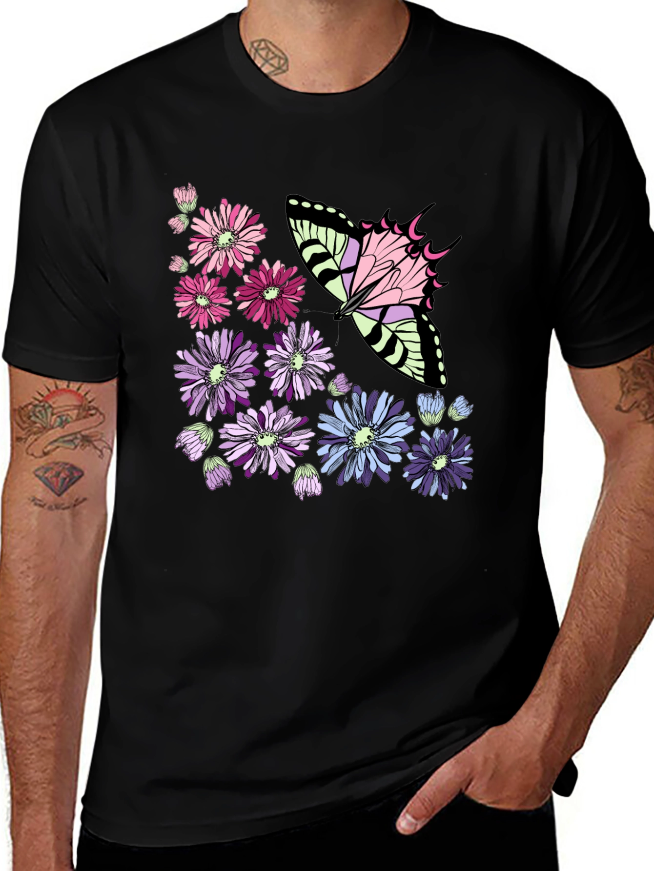 Variant 4 of Butterfly Floral Graphic T-Shirt