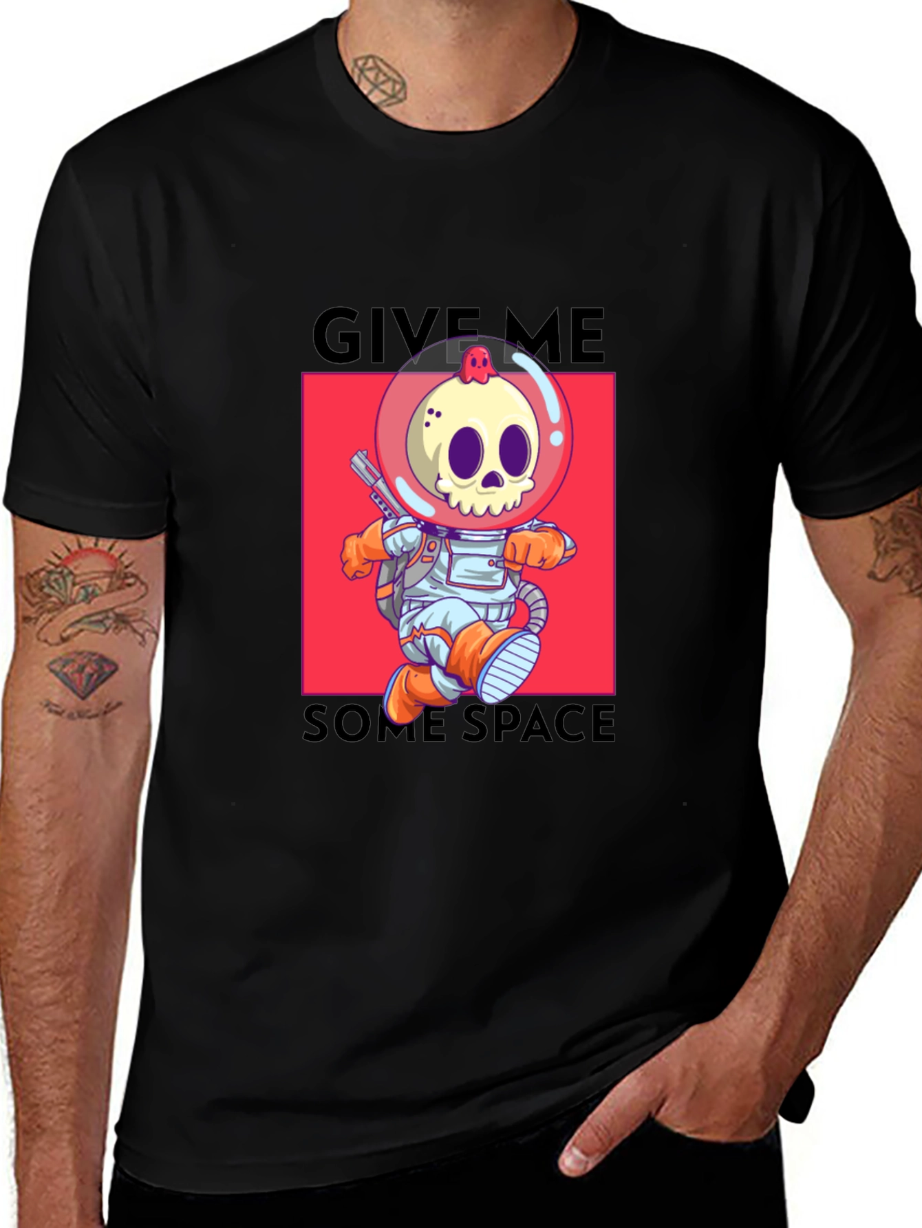 Variant 19 of Give Me Some Space T-Shirt - Skull Astronaut