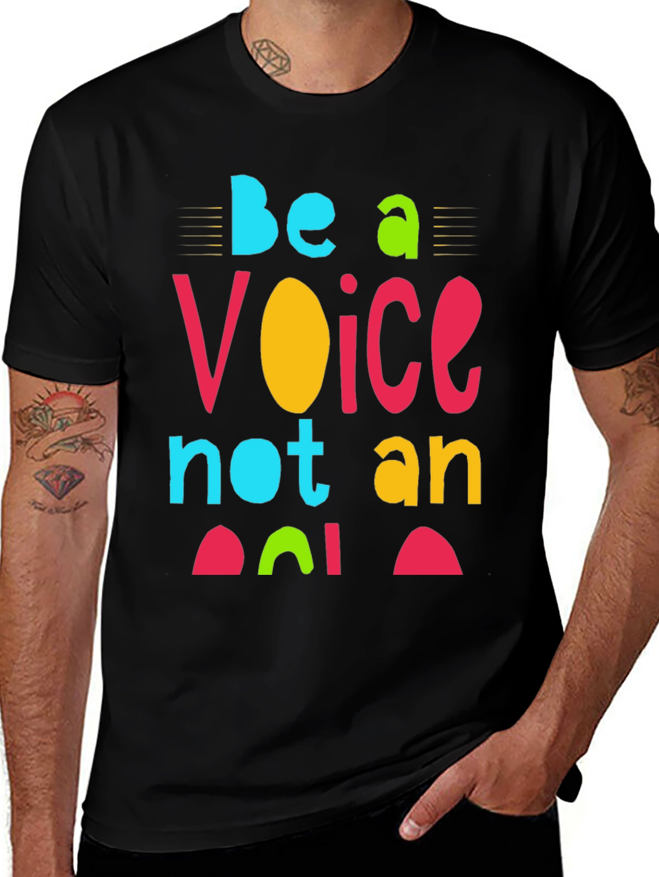Variant 19 of Be a Voice T-Shirt - Colorful Graphic Tee