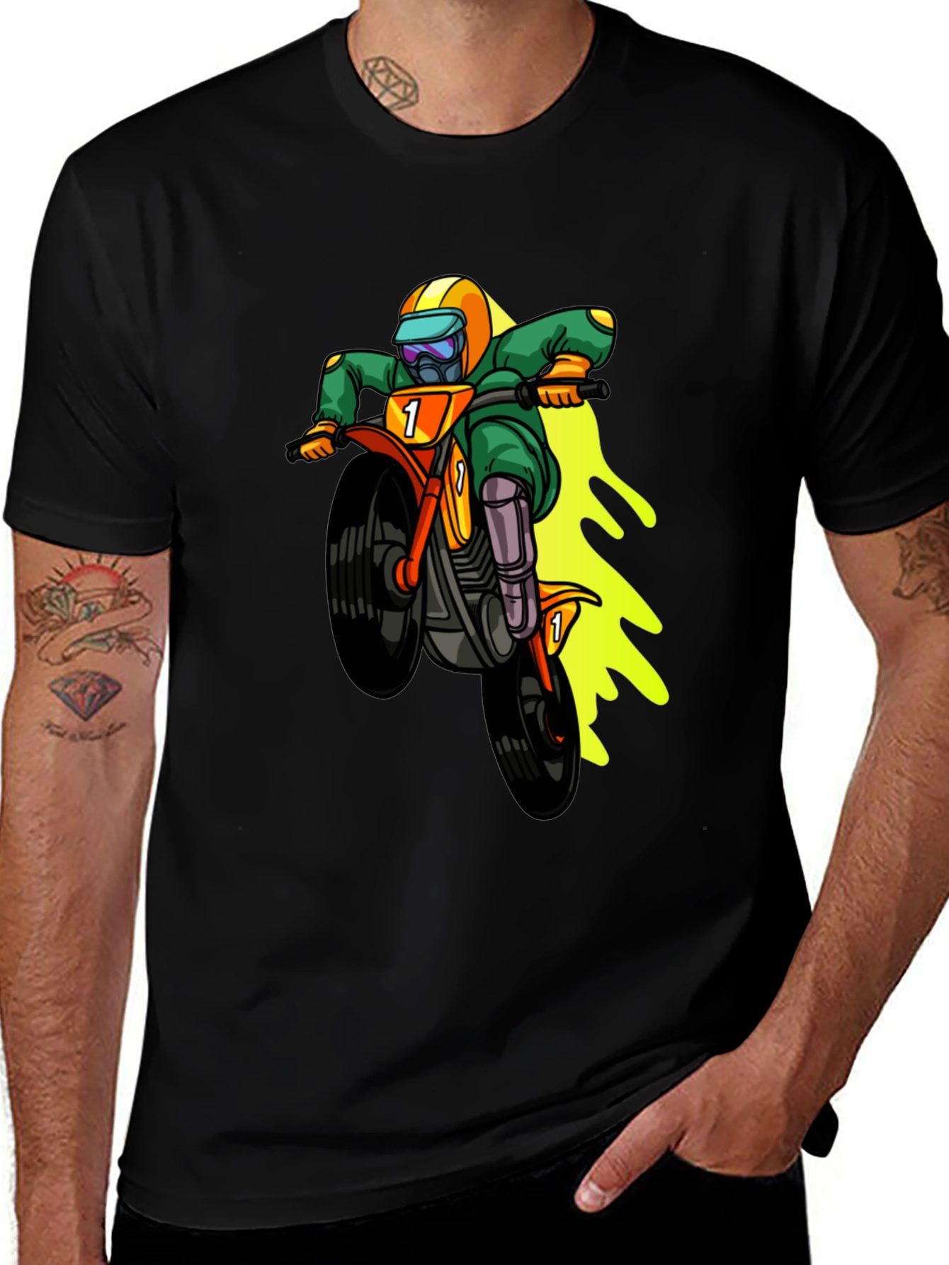 Variant 13 of Motorcross Cartoon Graphic T-Shirt