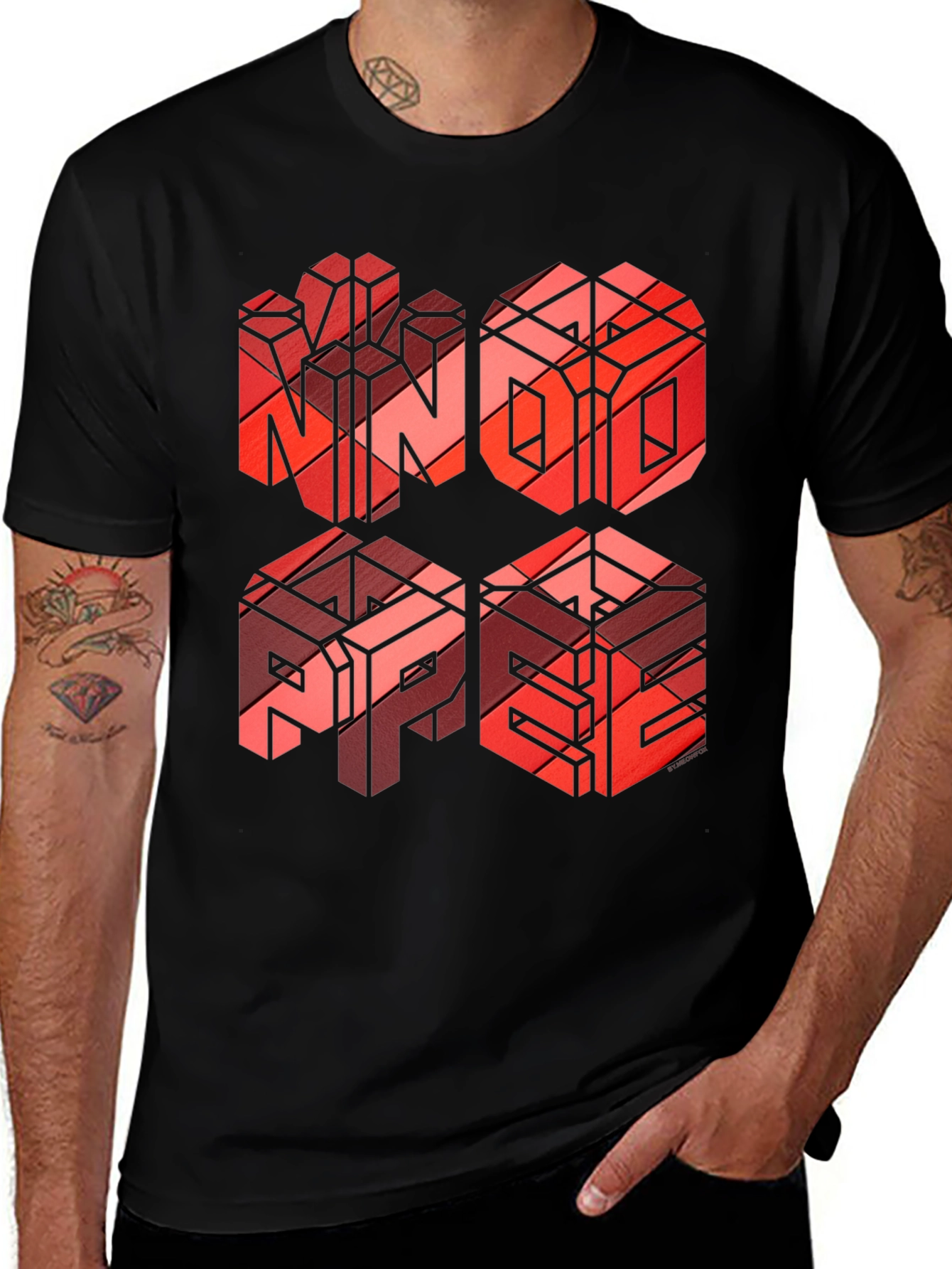 Variant 23 of Geometric Word Art T-Shirt - NINO, ABPE Design