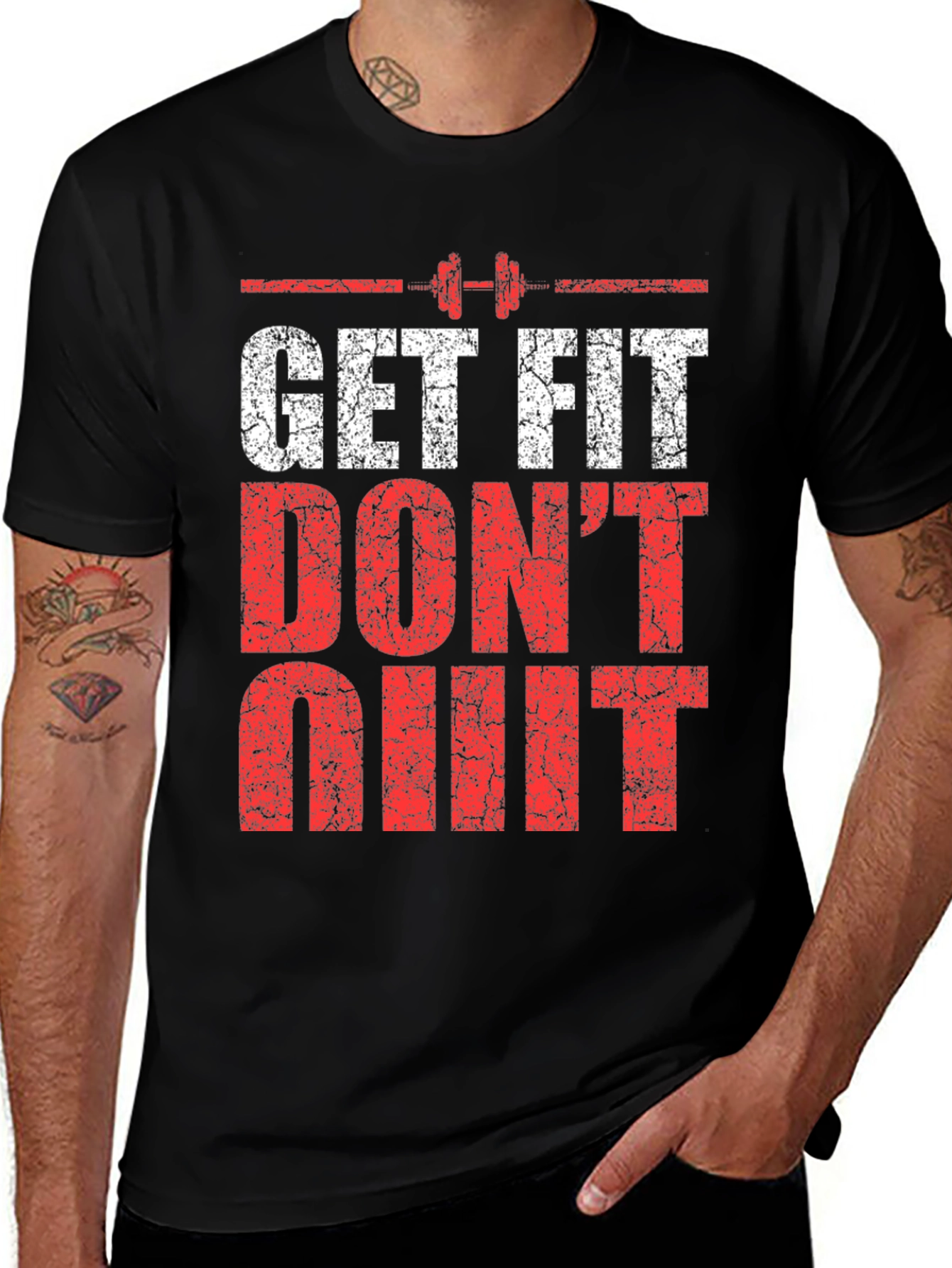 Variant 23 of Get Fit Don't Quit T-Shirt - Motivational Workout Tee