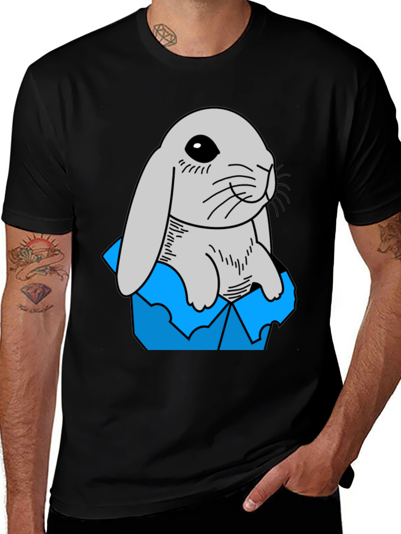 Variant 20 of Rabbit in Box Graphic Tee - Cute & Comfy!
