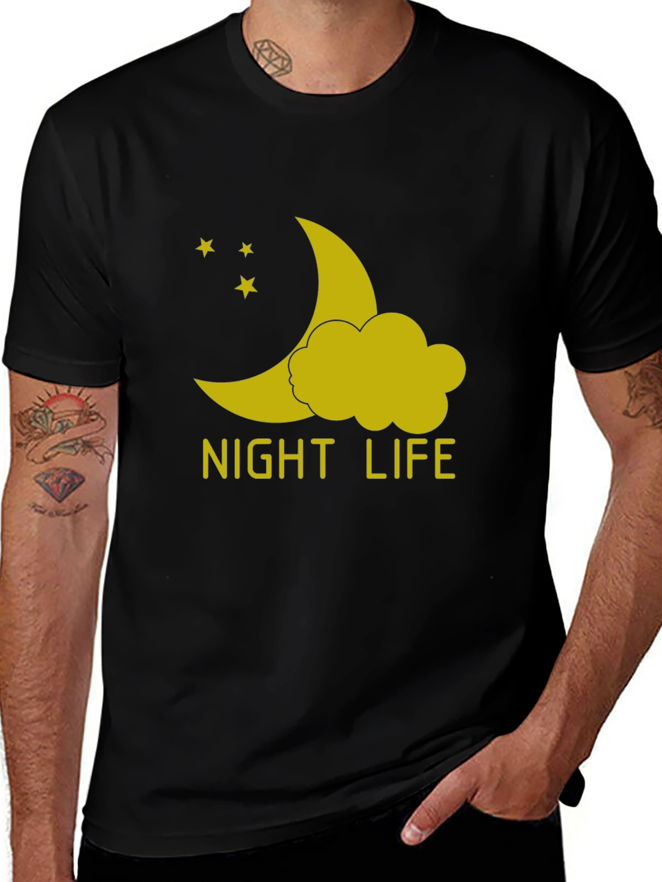 Variant 14 of Night Life Graphic T-Shirt - Black