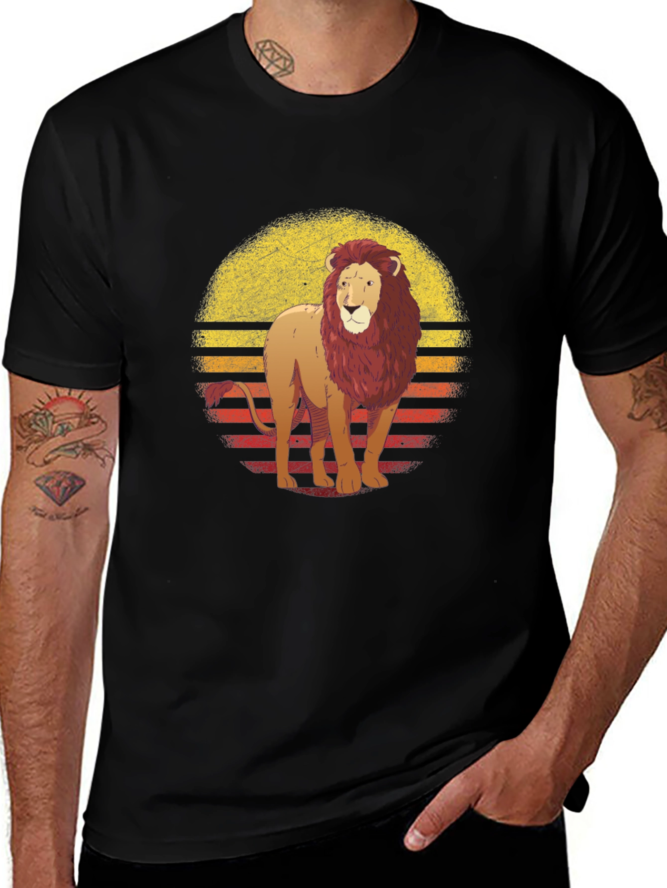 Variant 16 of Retro Lion Graphic Tee - Stylish Comfort