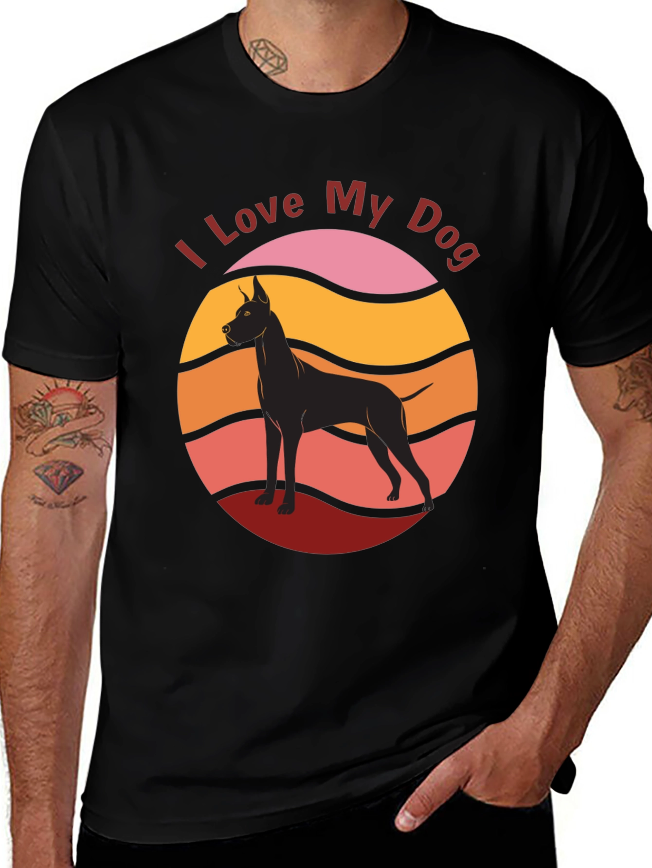 I Love My Dog T-Shirt - Sunset Dog Graphic Tee
