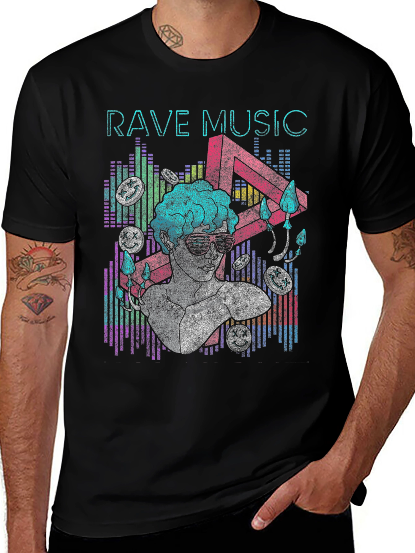 Rave Music Graphic Print T-Shirt