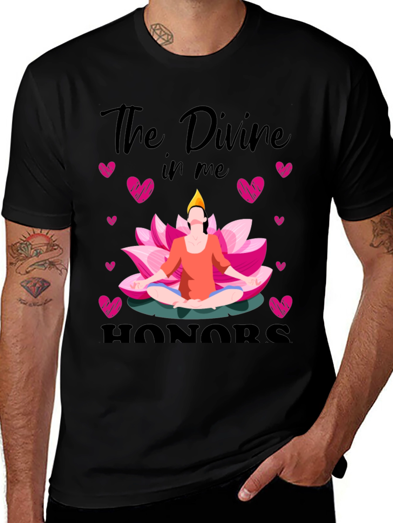 Variant 20 of Divine Honors Yoga Lotus Heart T-Shirt